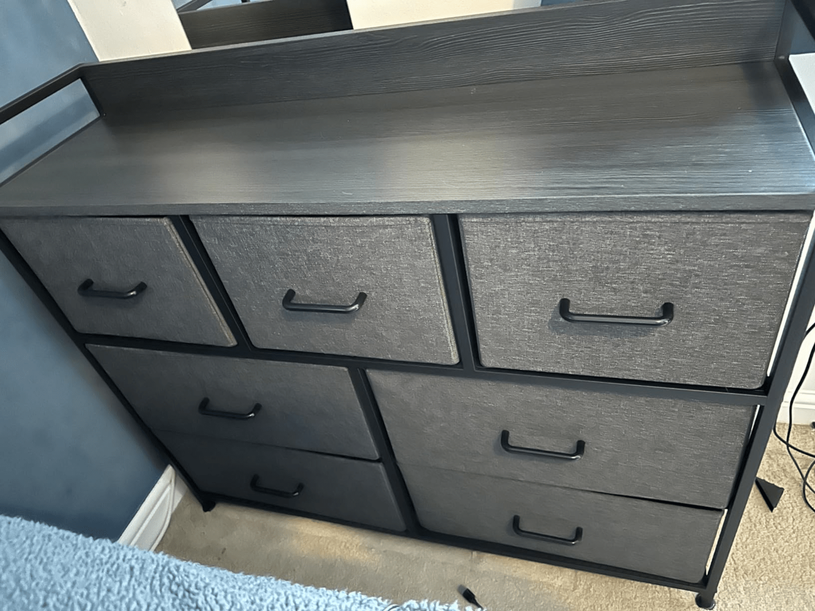 Black Large Chest of Drawers 7 Bedroom Furniture Vintage Dresser Metal Storage - Home and Garden Furniture Shop - rustic - furniture