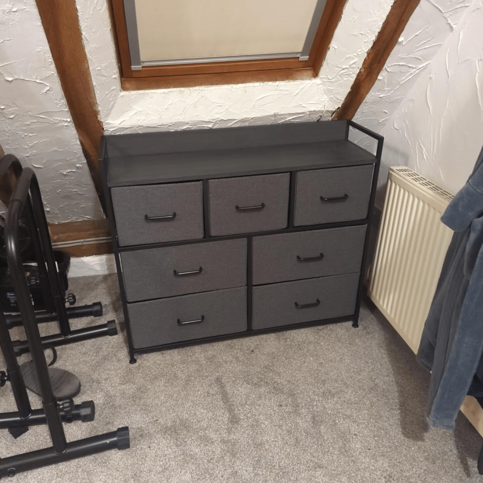 Black Large Chest of Drawers 7 Bedroom Furniture Vintage Dresser Metal Storage - Home and Garden Furniture Shop - rustic - furniture