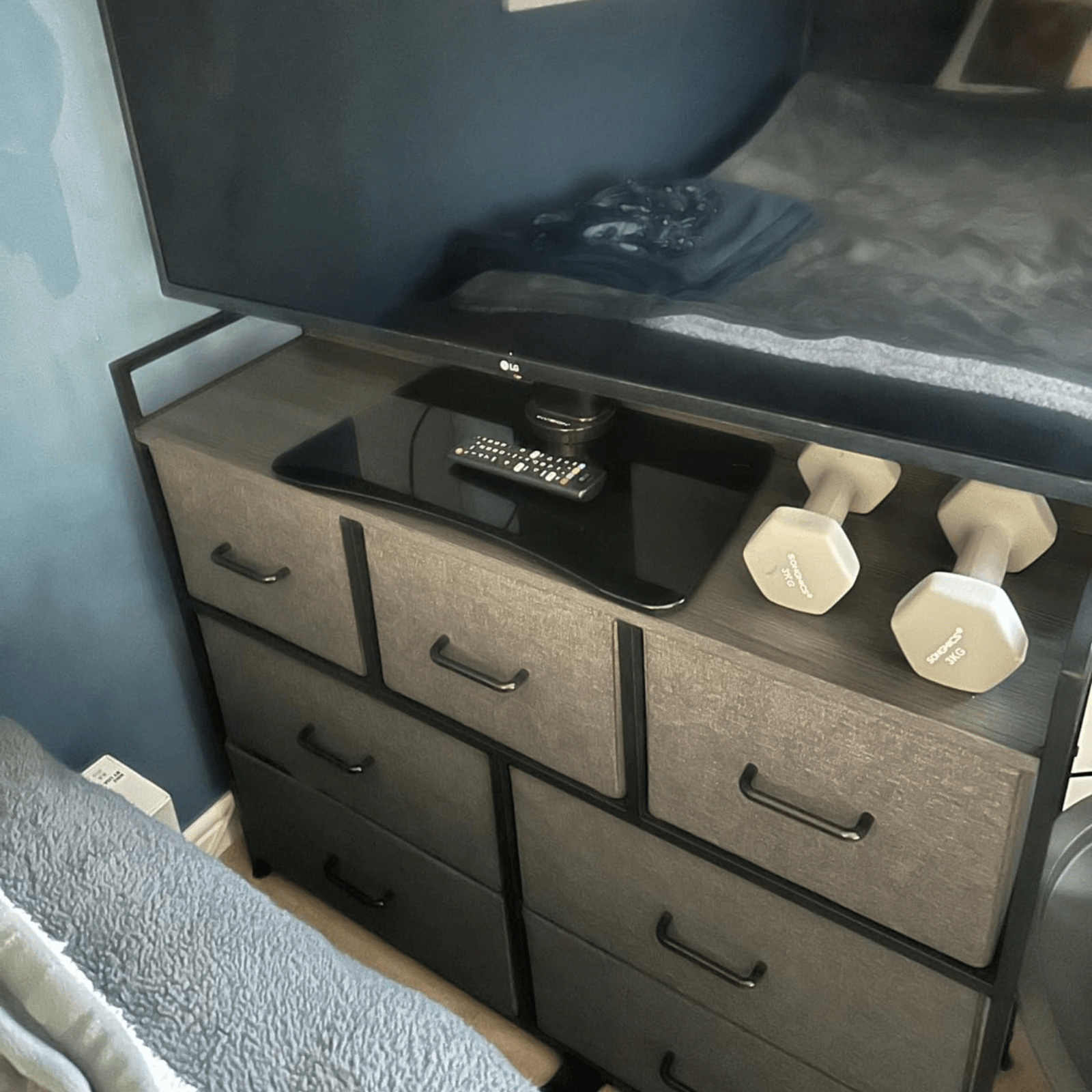 Black Large Chest of Drawers 7 Bedroom Furniture Vintage Dresser Metal Storage - Home and Garden Furniture Shop - rustic - furniture