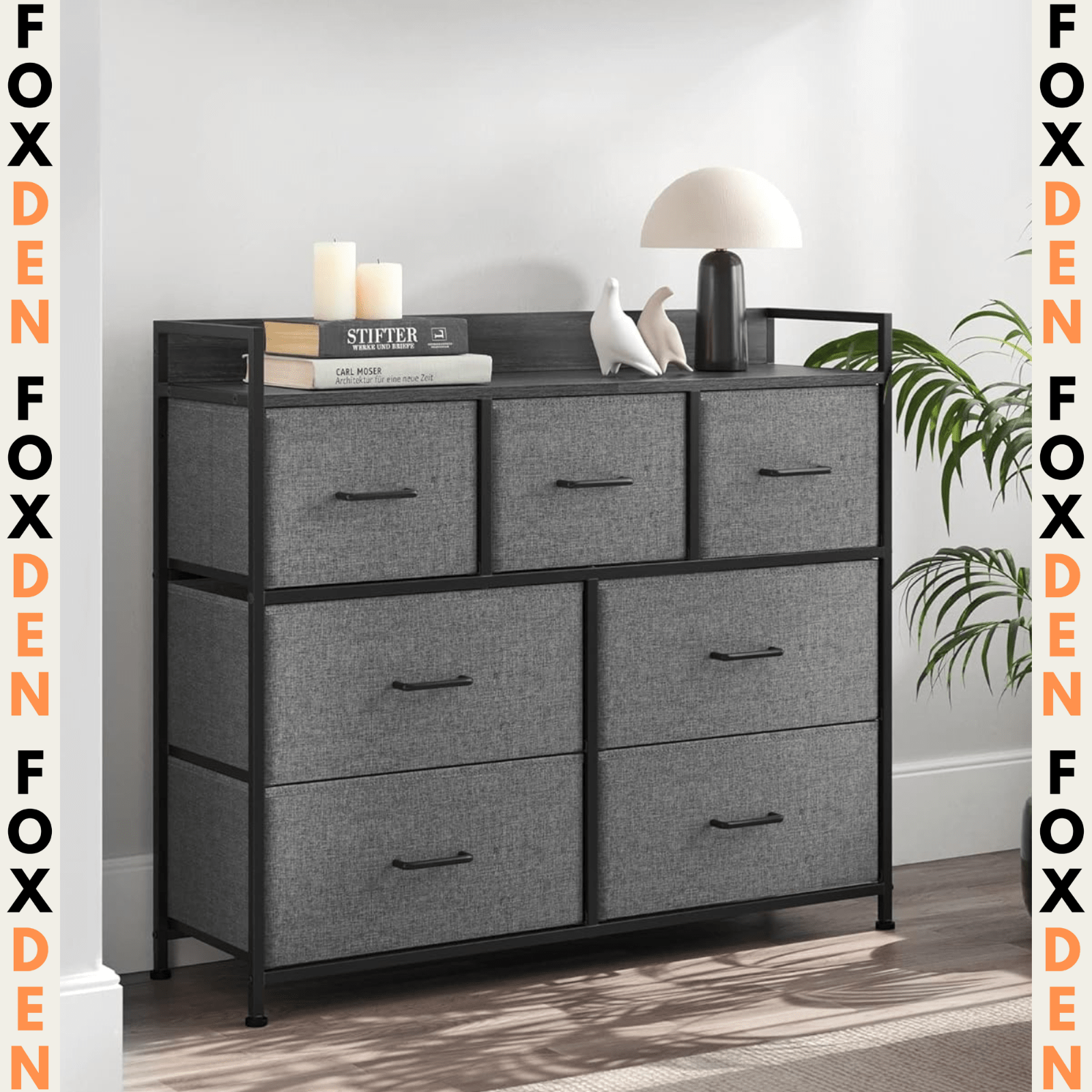 Black Large Chest of Drawers 7 Bedroom Furniture Vintage Dresser Metal Storage - Home and Garden Furniture Shop - #rustic - furniture#
