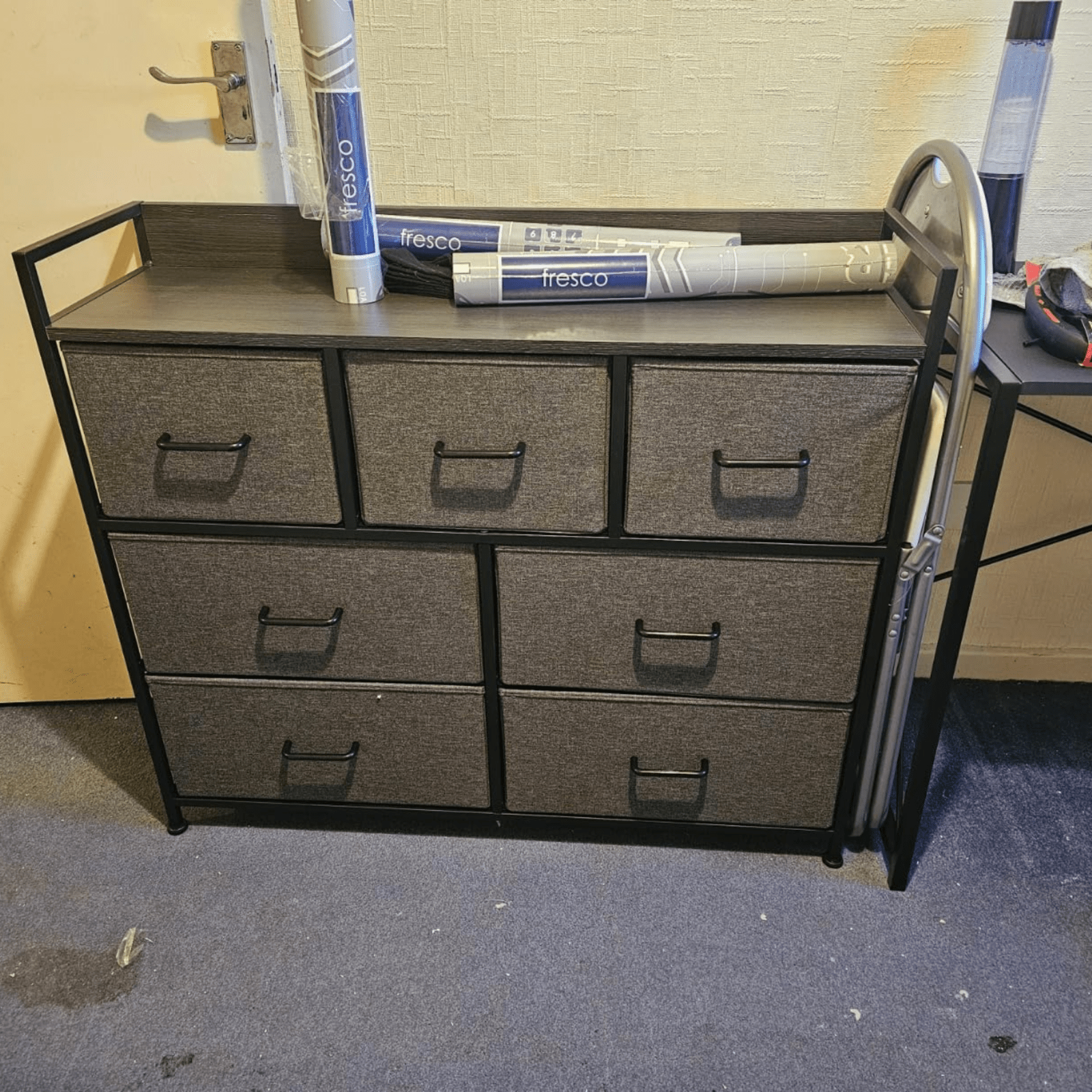 Black Large Chest of Drawers 7 Bedroom Furniture Vintage Dresser Metal Storage - Home and Garden Furniture Shop - rustic - furniture