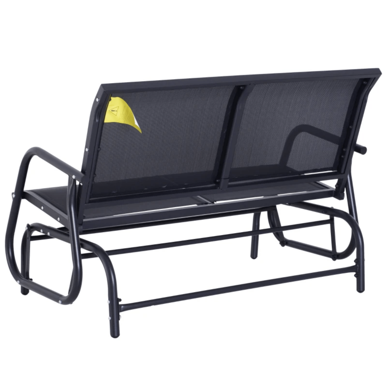 Black Patio Glider Bench Gliding Chair Loveseat 2 Person Garden Furniture Seat - Home and Garden Furniture Shop - #rustic - furniture#