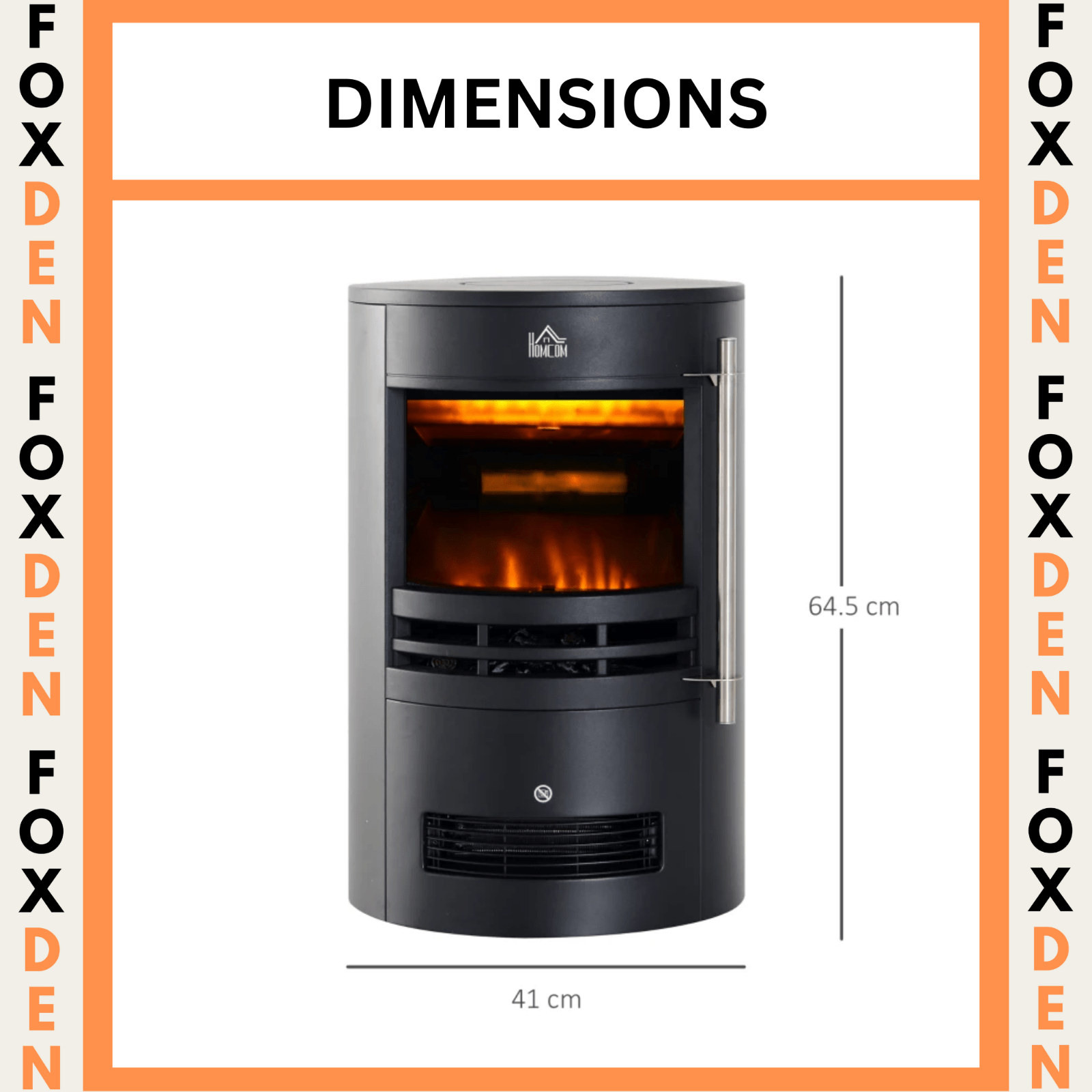 Black Vintage Fireplace Electric Freestanding Stove Fan Heater Log Burner Effect - Home and Garden Furniture Shop - rustic - furniture