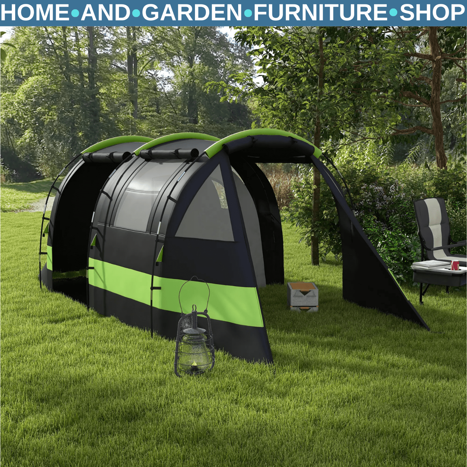 Blackout Camping Tent for 4 to 5 Person w/ Bedroom Living Room 3000mm Waterproof - Home and Garden Furniture Shop - rustic - furniture