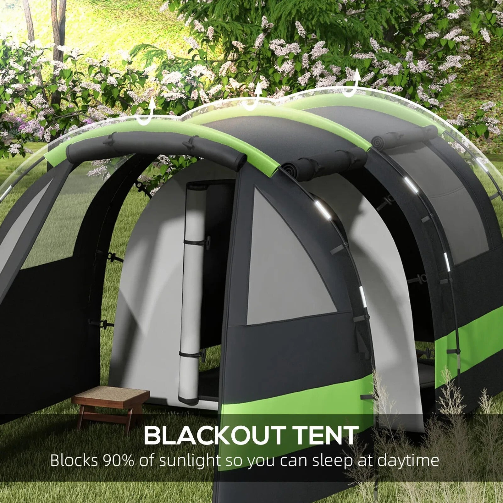 Blackout Camping Tent for 4 to 5 Person w/ Bedroom Living Room 3000mm Waterproof - Home and Garden Furniture Shop - rustic - furniture