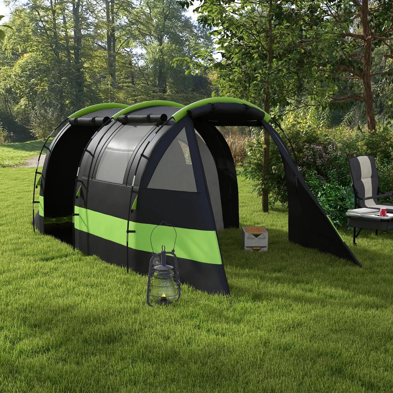 Blackout Camping Tent for 4 to 5 Person w/ Bedroom Living Room 3000mm Waterproof - Home and Garden Furniture Shop - rustic - furniture