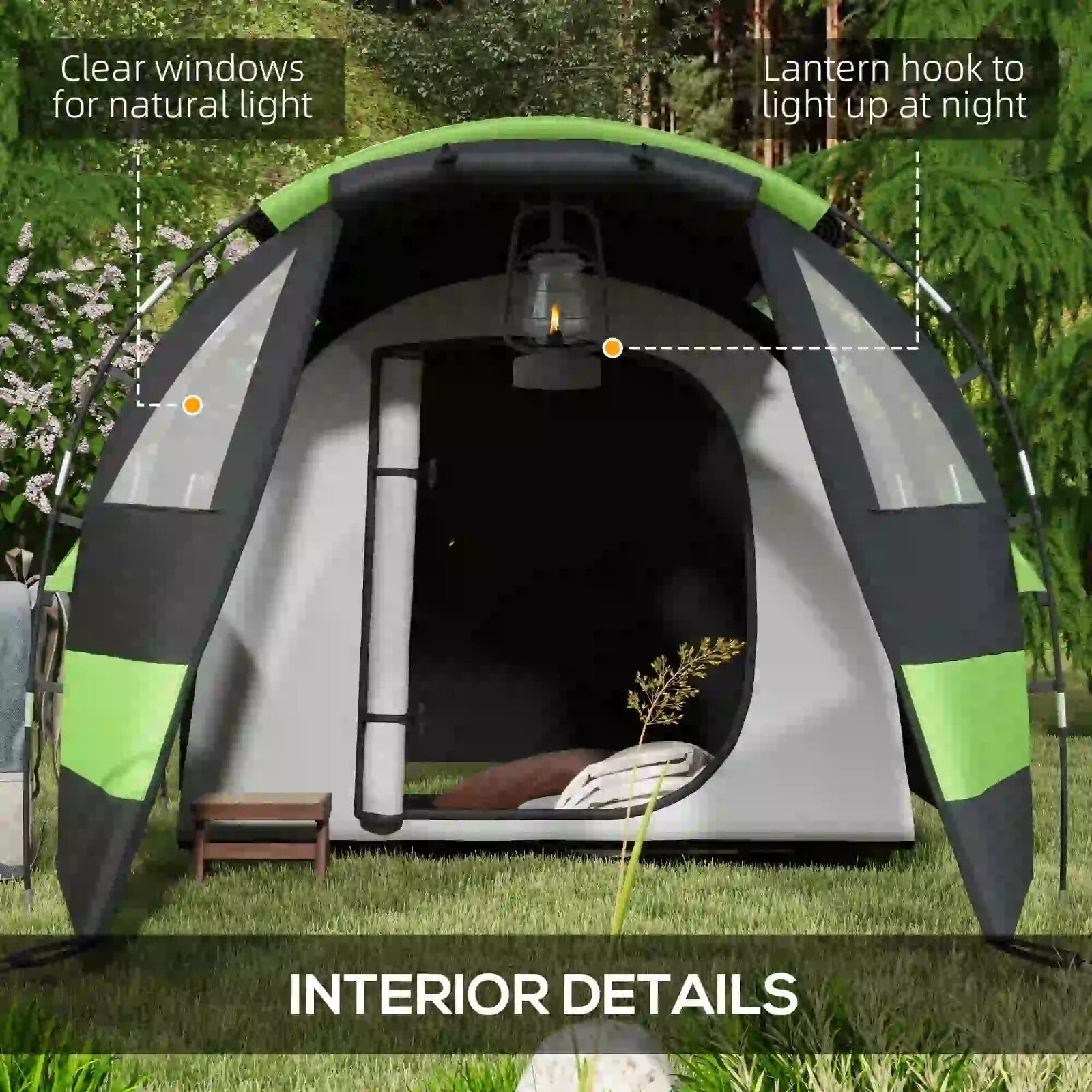Blackout Camping Tent for 4 to 5 Person w/ Bedroom Living Room 3000mm Waterproof - Home and Garden Furniture Shop - rustic - furniture