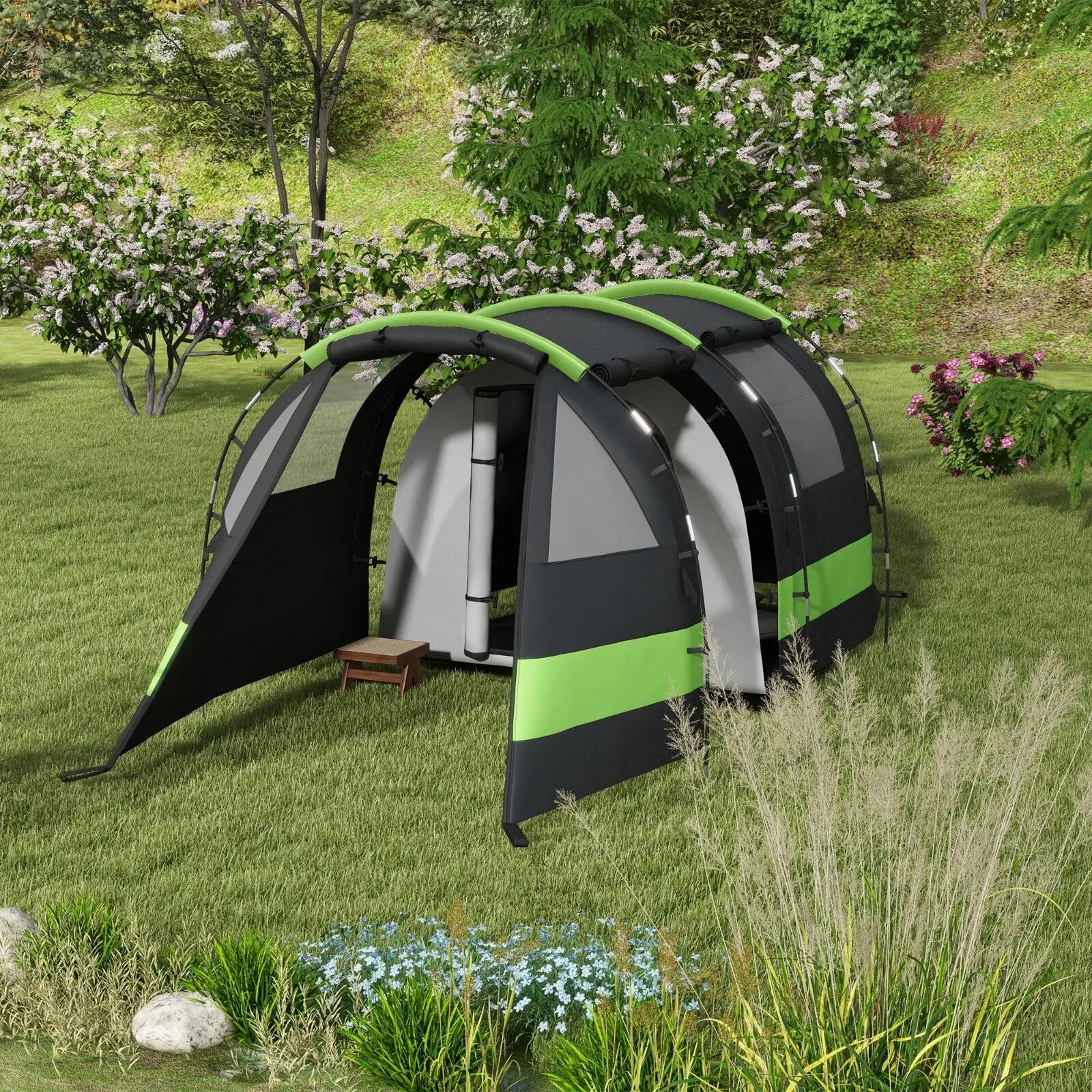 Blackout Camping Tent for 4 to 5 Person w/ Bedroom Living Room 3000mm Waterproof - Home and Garden Furniture Shop - rustic - furniture