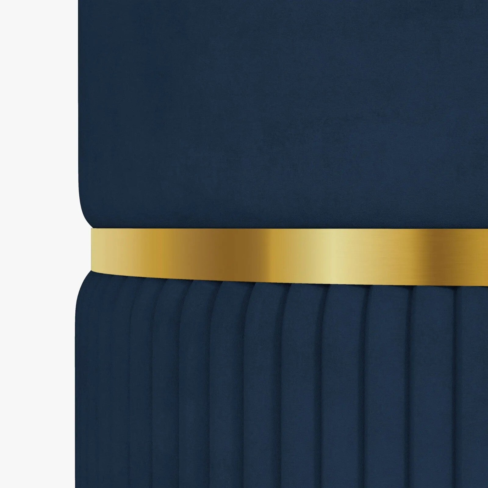 Blue Round Pouffe Storage Footstool with Cushioned Top Padded Lid Ottoman Stool - Home and Garden Furniture Shop - rustic - furniture