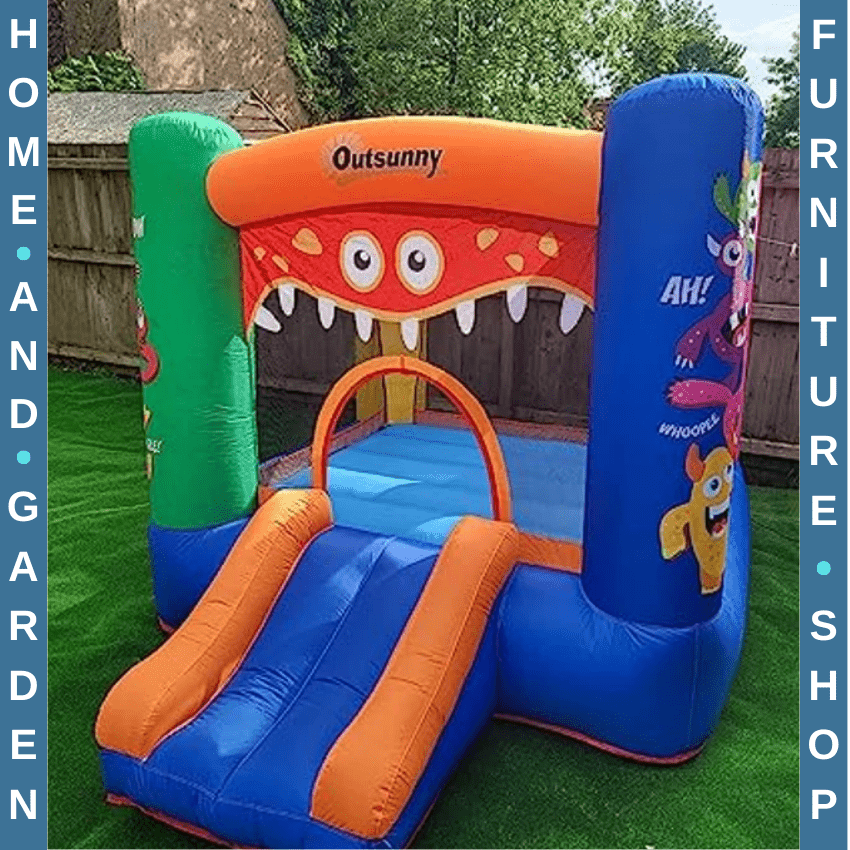 Bouncy Castle Inflatable Basket Trampoline Slide Monster Design 180x250x175 cm - Home and Garden Furniture Shop - rustic - furniture