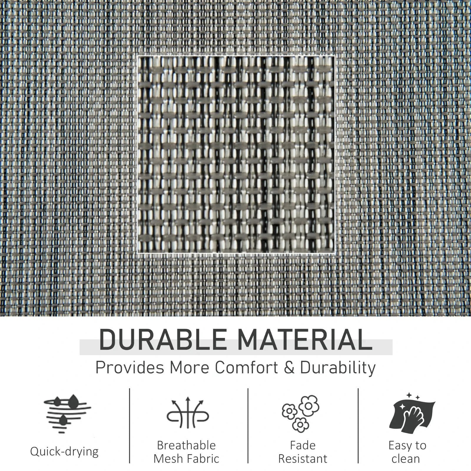 Breathable Mesh Rocking Chair Outdoor Recliner with Headrest for Garden Grey - Home and Garden Furniture Shop - rustic - furniture