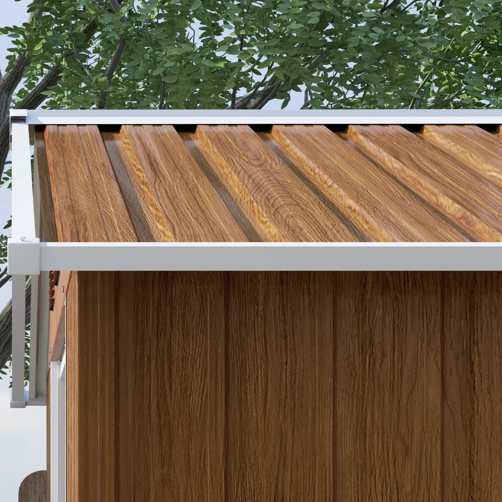 Brown Metal Garden Storage Shed 6.5x3.5ft with Sliding Doors Patio Tool Workshop - Home and Garden Furniture Shop - rustic - furniture