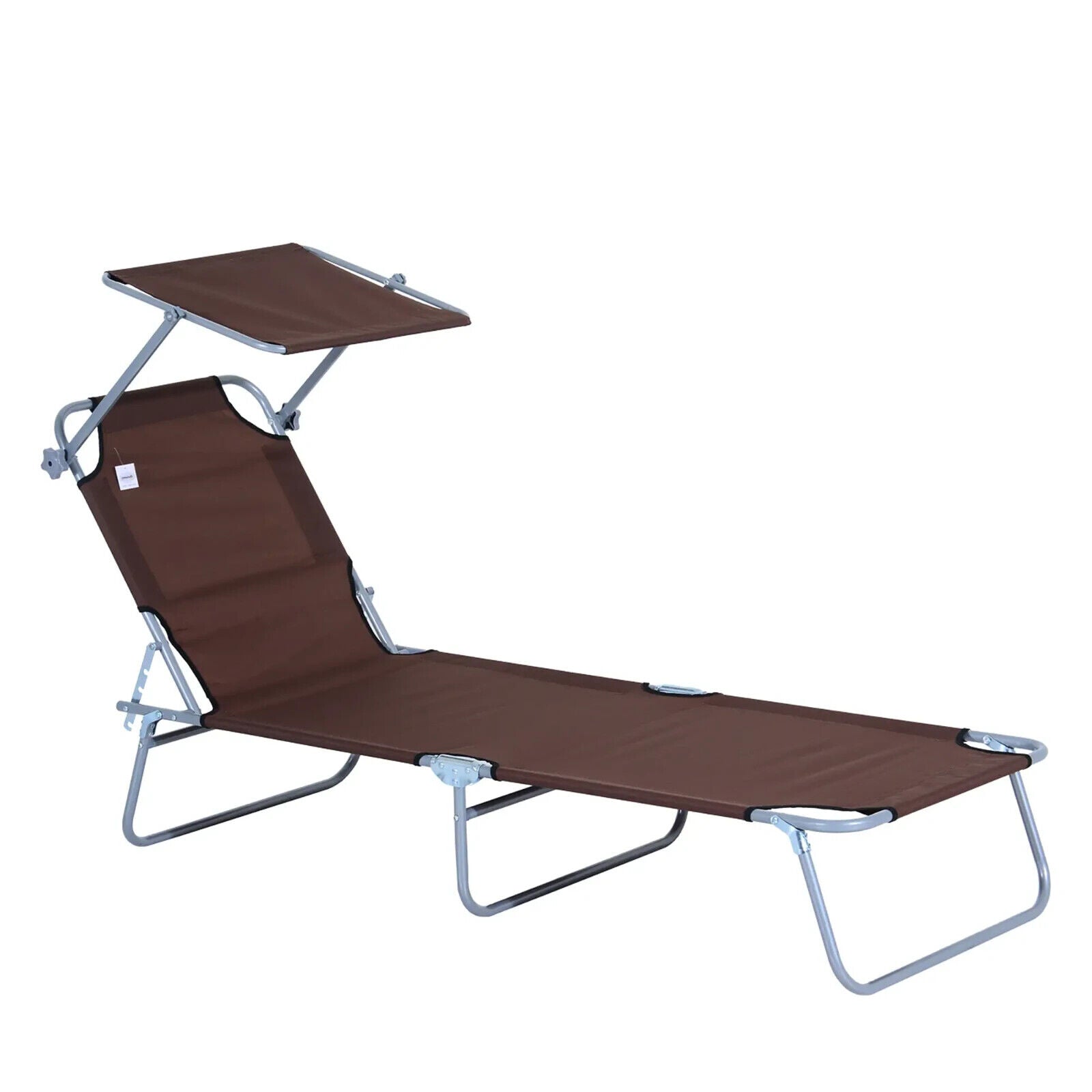 Brown Sun Lounger Recliner Seat Garden Folding Chair Day Bed Outdoor Sun Shade - Home and Garden Furniture Shop - #rustic - furniture#