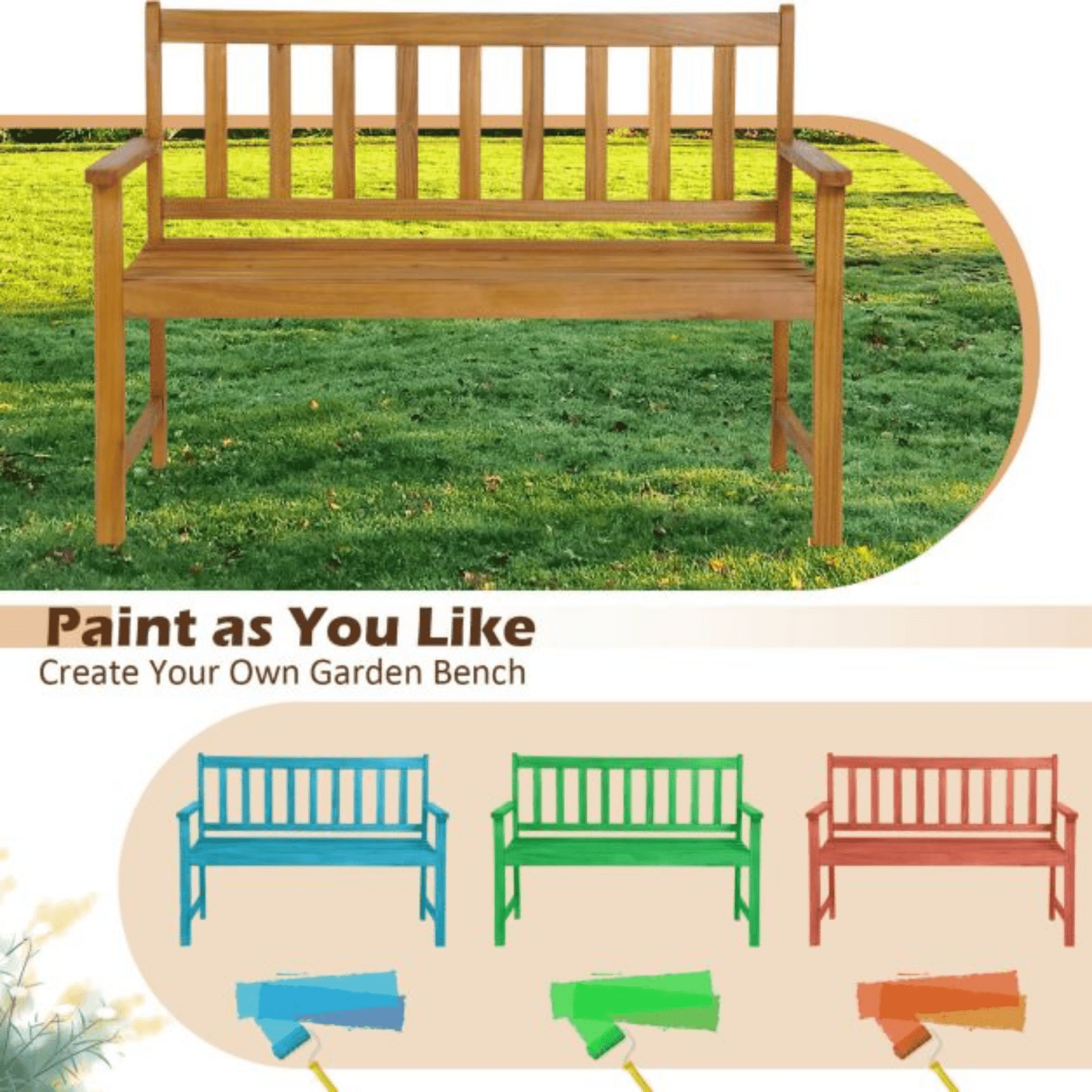 Brown Wooden Garden Bench Traditional 2 Seater Outdoor Patio Furniture Seating - Home and Garden Furniture Shop - rustic - furniture