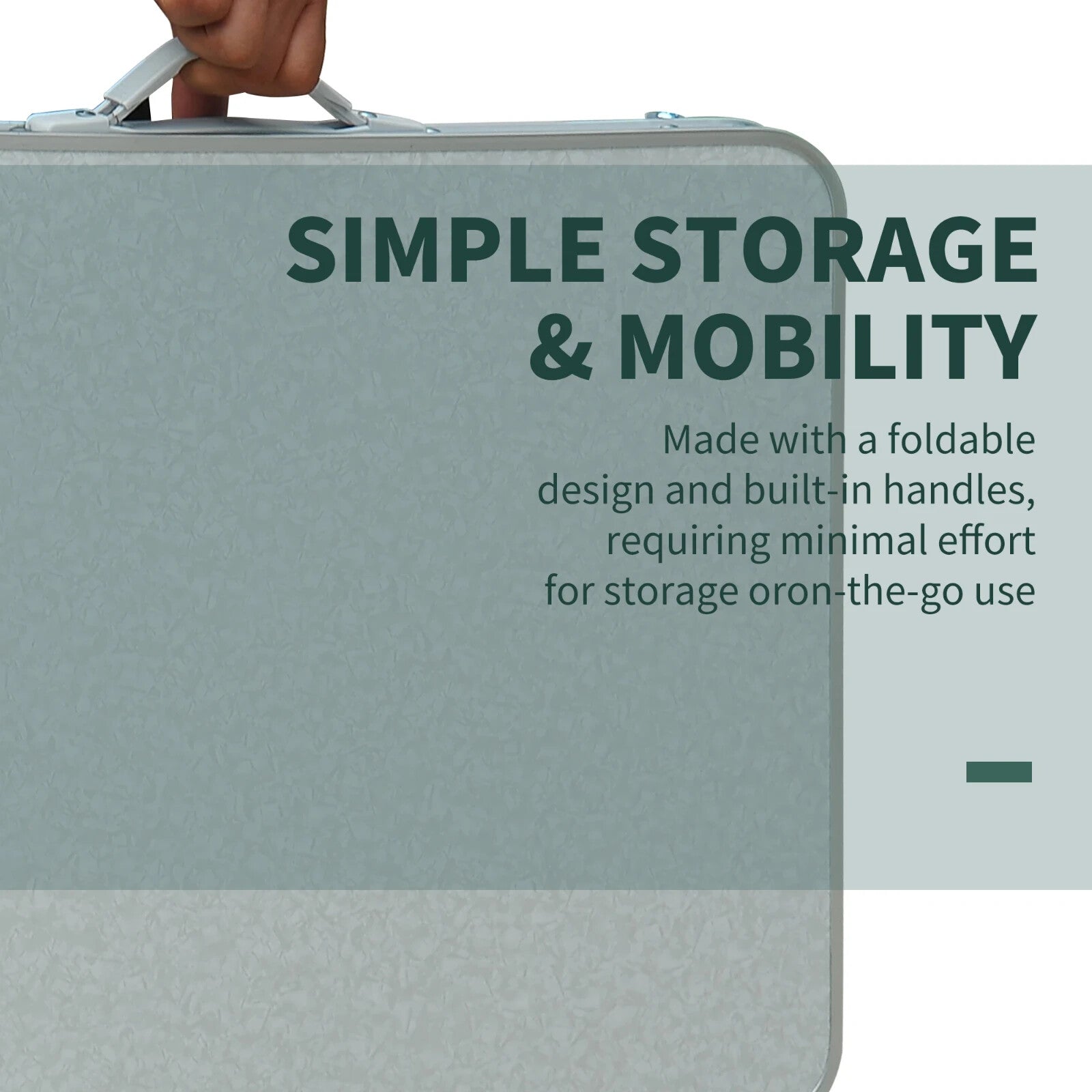 Camping Table Foldable with Builtin Carry Handles & Adjustable Legs Silver - Home and Garden Furniture Shop - rustic - furniture