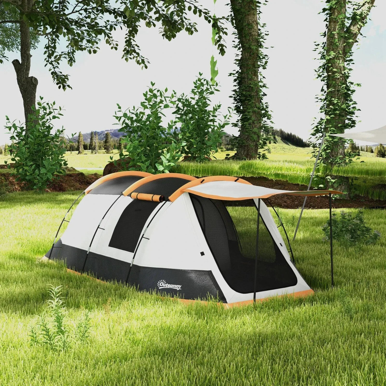 Camping Tent 3 Man Person Tunnel Tent Porch Waterproof Hiking Shelter Carry Bag - Home and Garden Furniture Shop - rustic - furniture