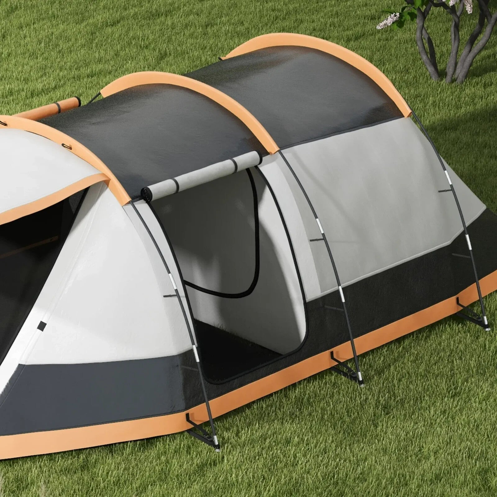 Camping Tent 3 Man Person Tunnel Tent Porch Waterproof Hiking Shelter Carry Bag - Home and Garden Furniture Shop - rustic - furniture