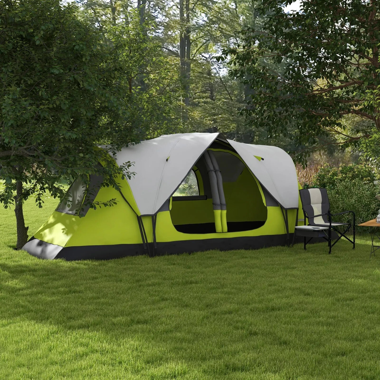 Camping Tent for 6 to 8 People with 2000mm Waterproof Rainfly and Bag for Hiking - Home and Garden Furniture Shop - rustic - furniture