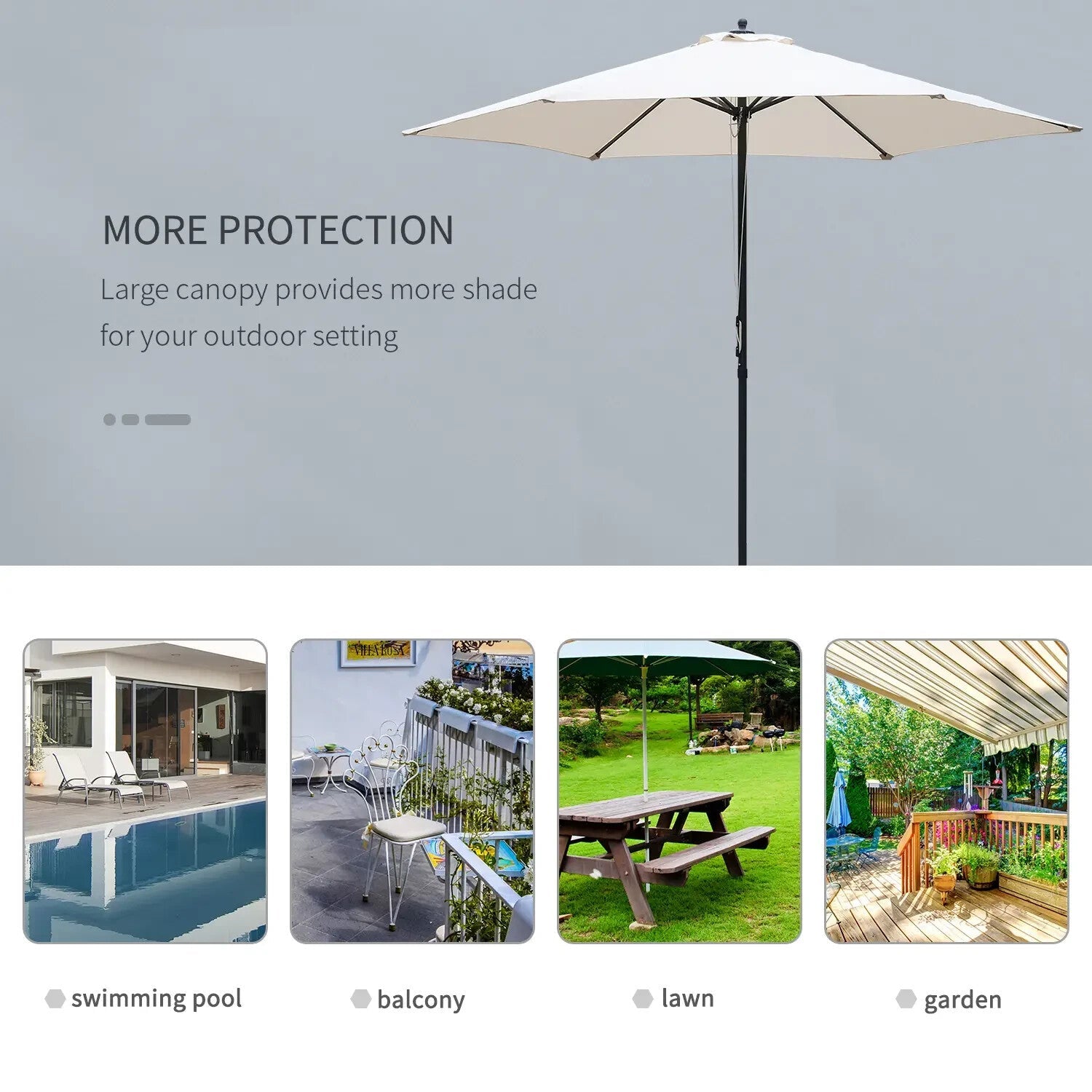 Cantilever Umbrella Parasol Canopy foldable Stand Weather - Resistant Off - White - Home and Garden Furniture Shop - rustic - furniture