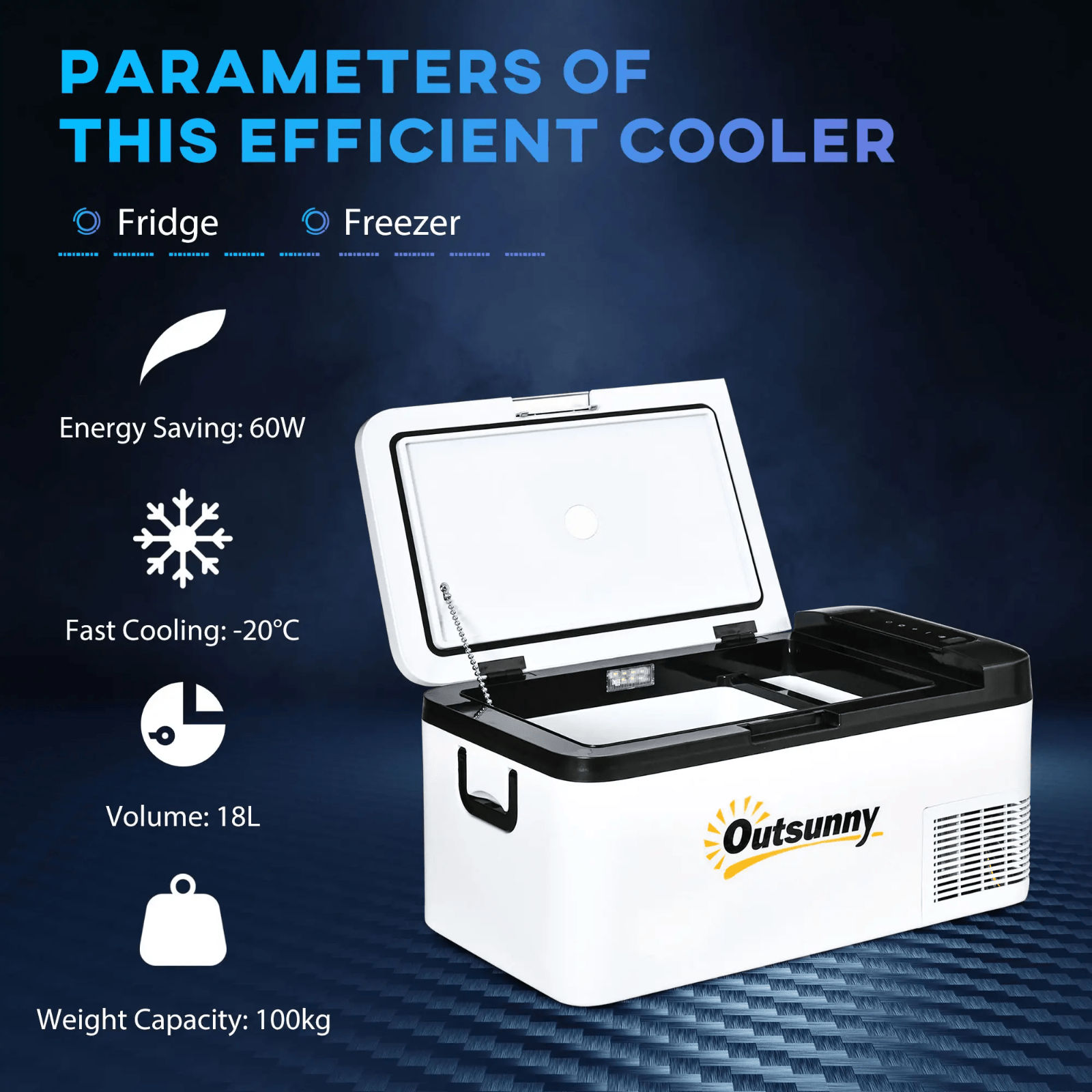 Car Refrigerator Portable Compressor Car Fridge Freezer Electric Cooler Box 18L - Home and Garden Furniture Shop - rustic - furniture
