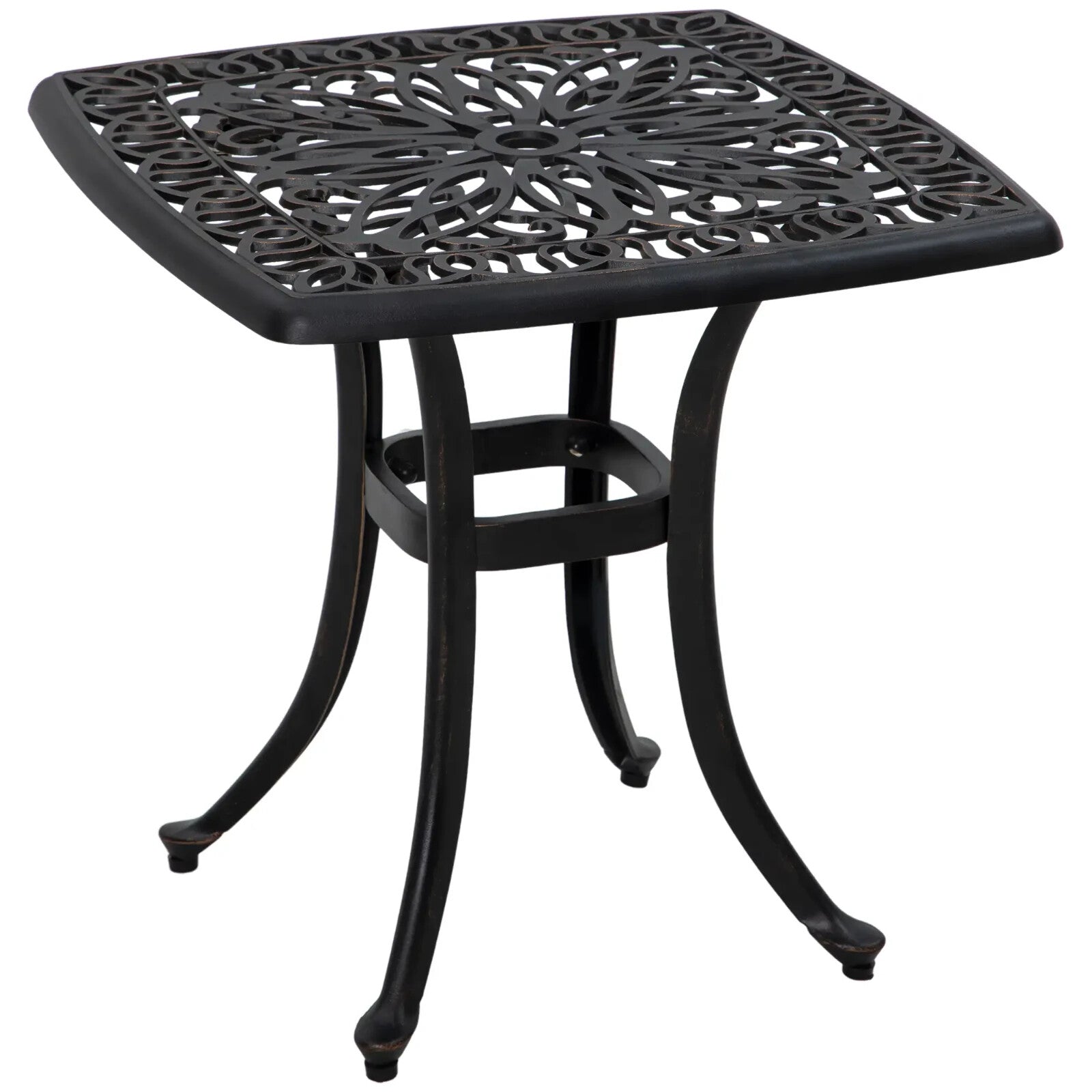 Cast Aluminium Bistro Table with Umbrella Hole - Outdoor Garden Furniture - Home and Garden Furniture Shop - rustic - furniture