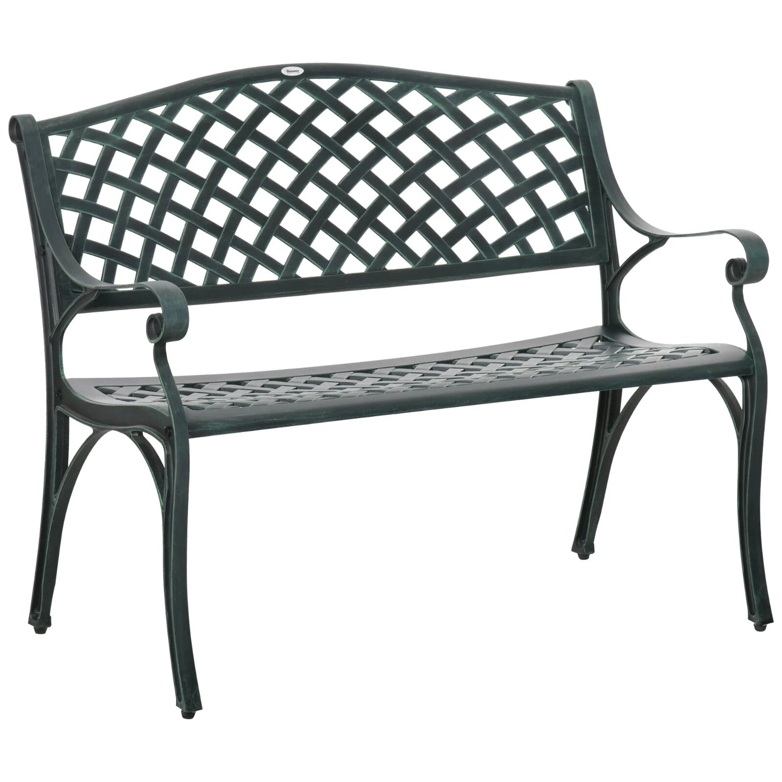 Cast Aluminium Garden Bench 2 Seater Outdoor Patio Loveseat for Porch or Park - Home and Garden Furniture Shop - rustic - furniture