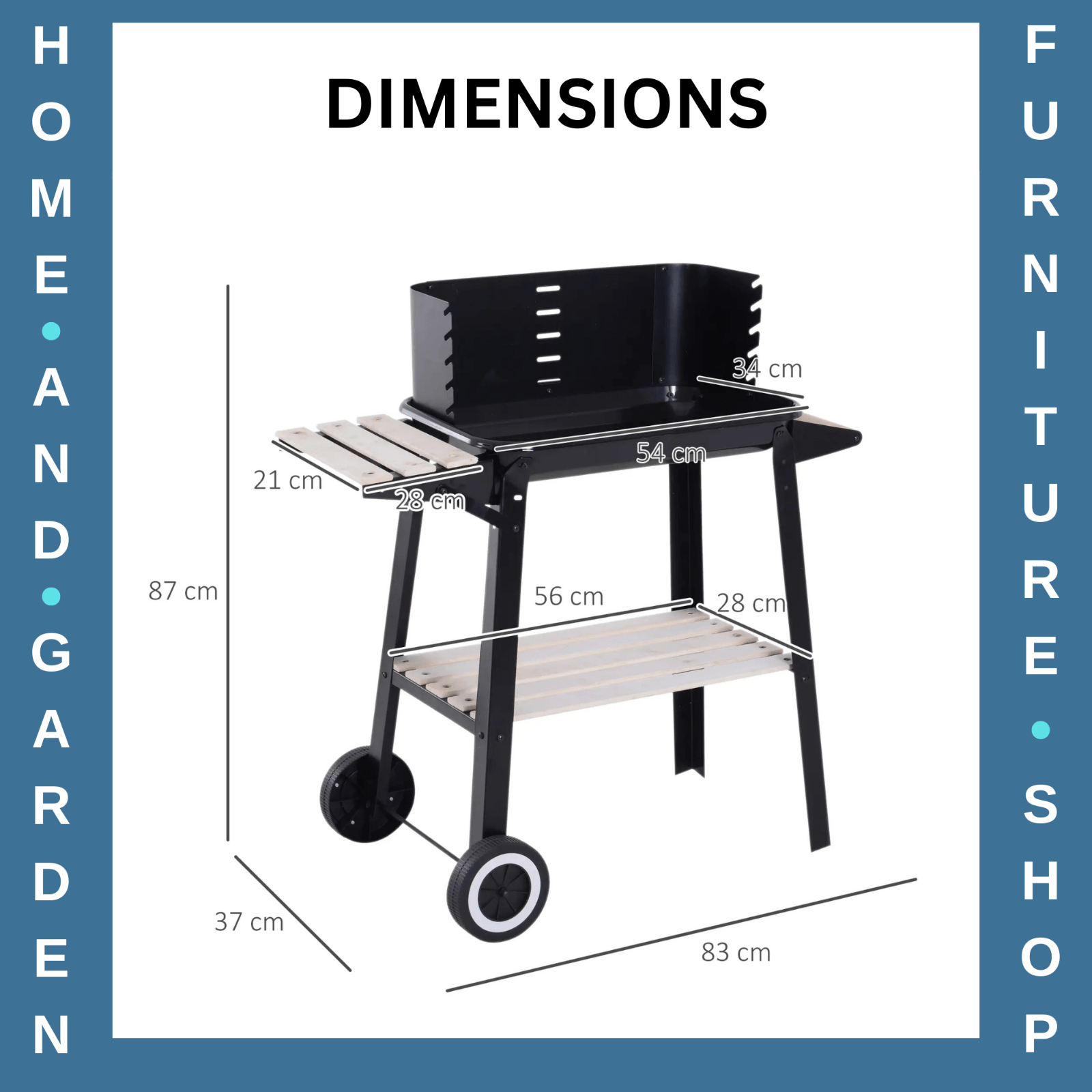 Charcoal BBQ Barbecue Grill Trolley for Outdoor Garden Patio Heating and Smoking - Home and Garden Furniture Shop - rustic - furniture