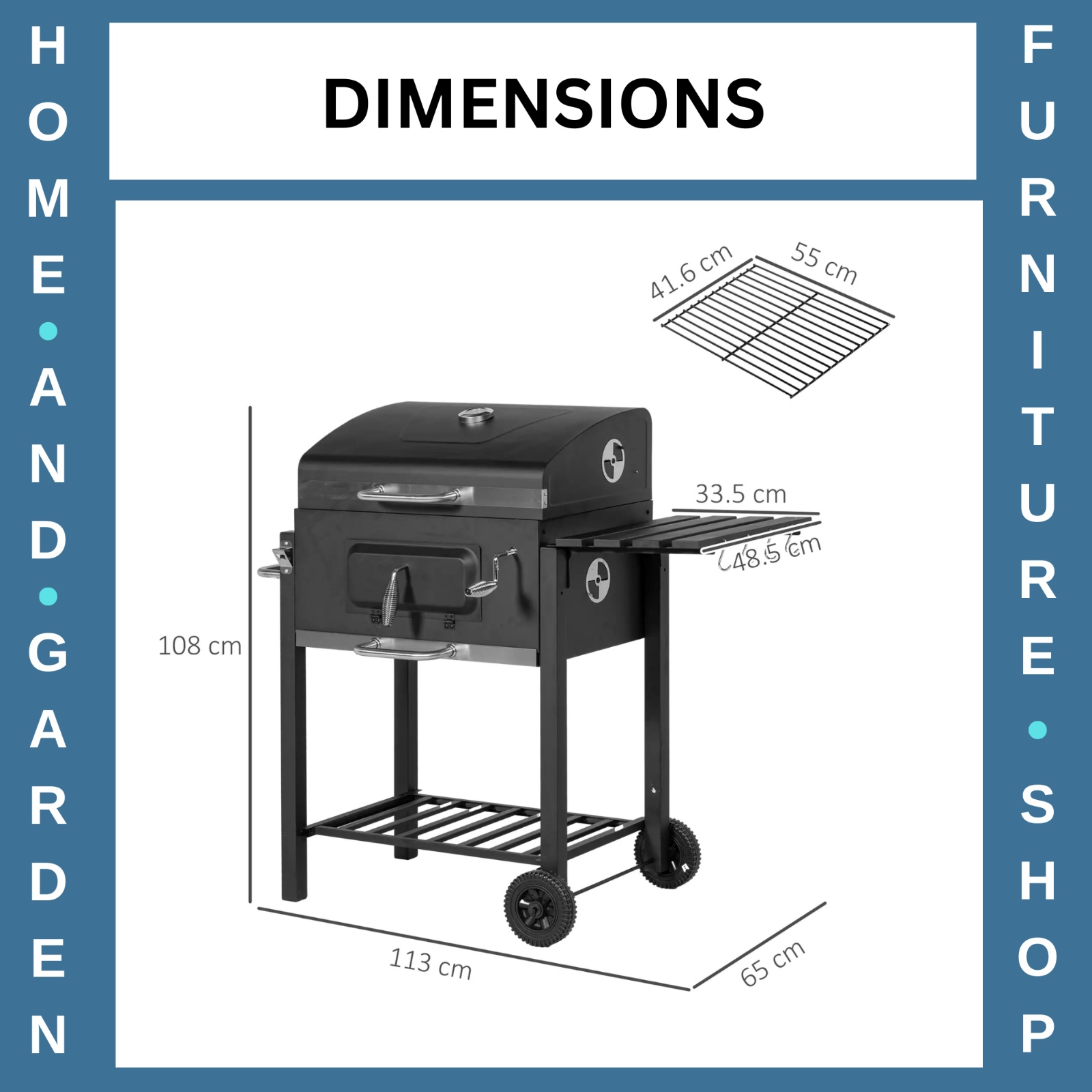 Charcoal Grill with Height Adjustable Coal Pan for Garden BBQ Cooking and Party - Home and Garden Furniture Shop - rustic - furniture