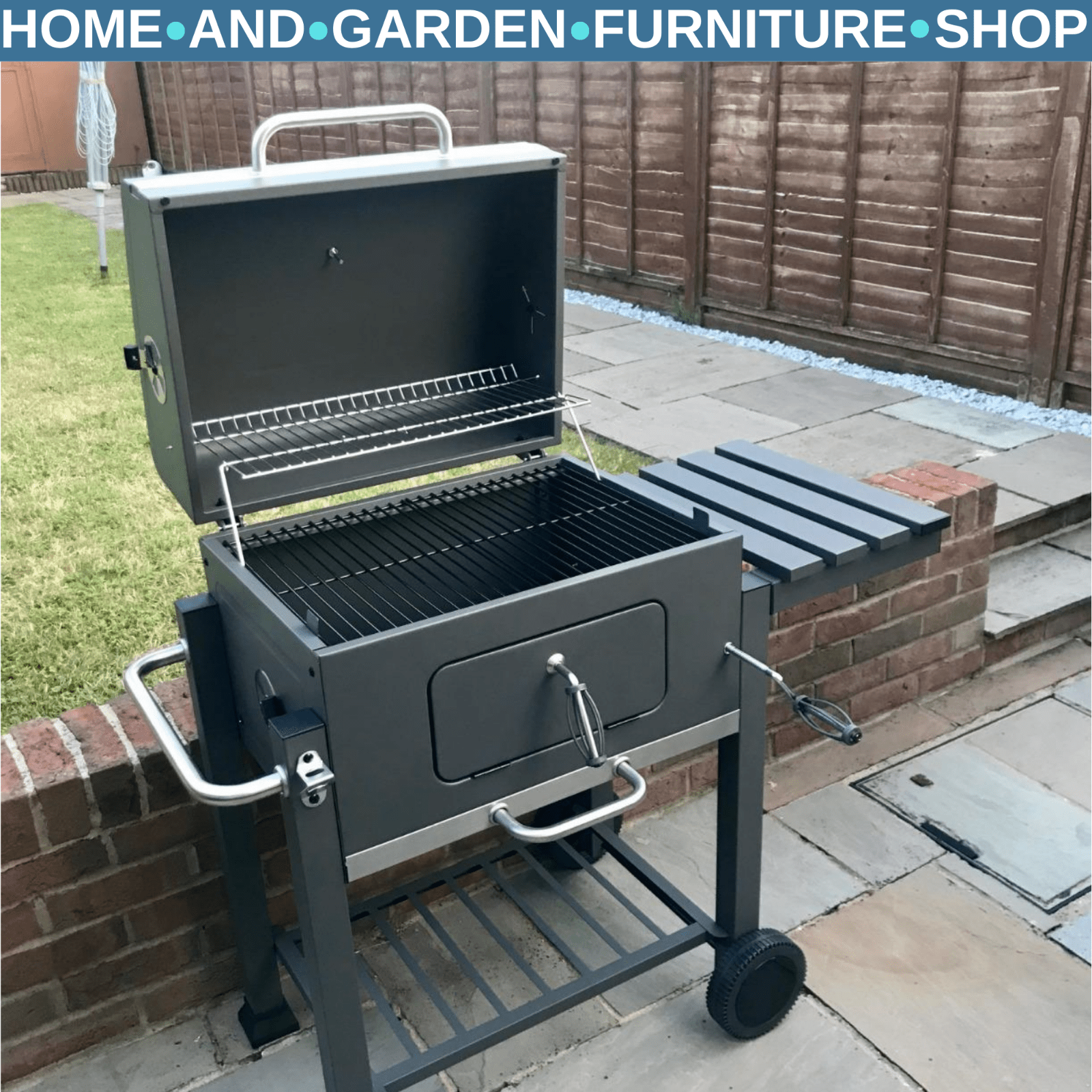 Charcoal Grill with Height Adjustable Coal Pan for Garden BBQ Cooking and Party - Home and Garden Furniture Shop - rustic - furniture