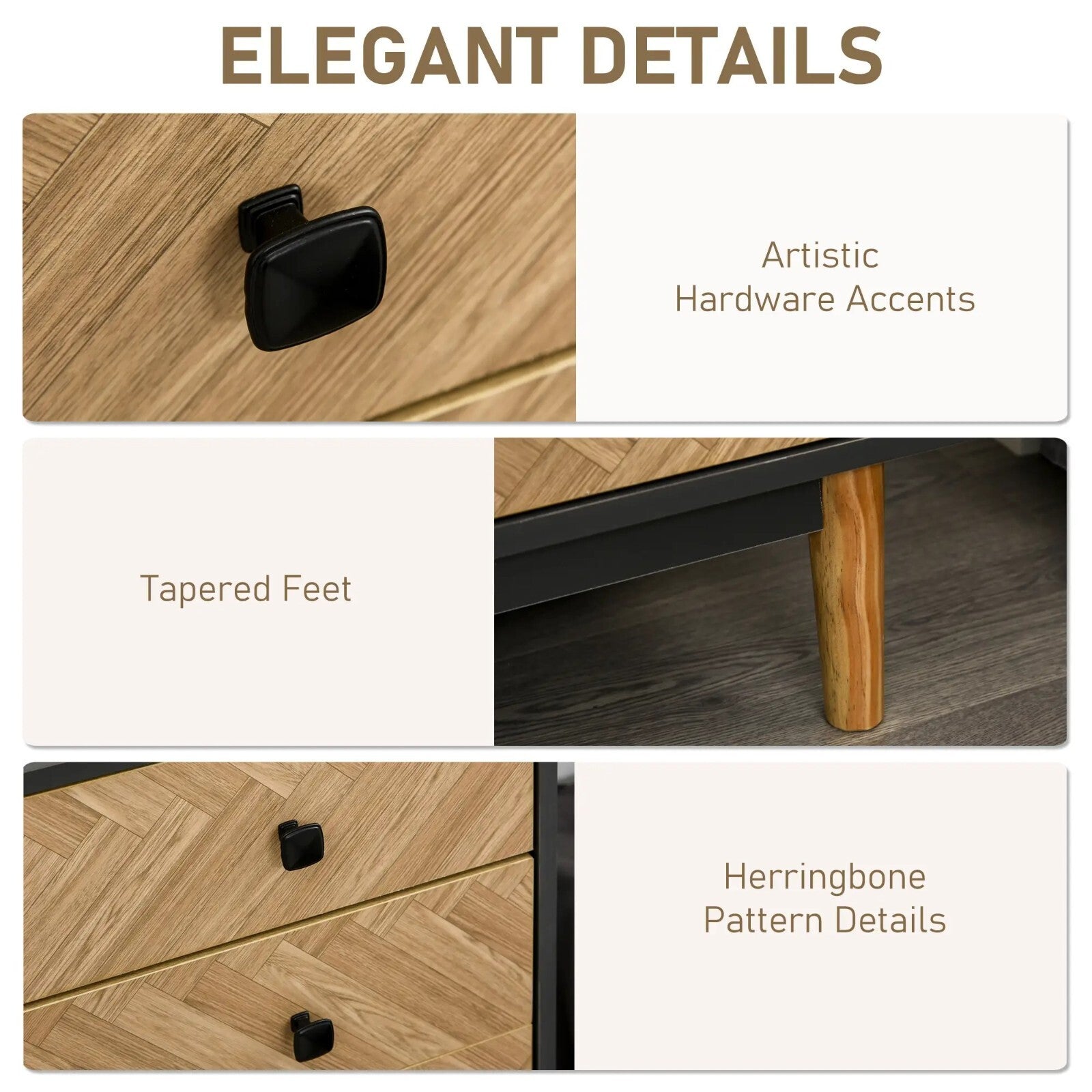 Chest of Drawers 5 Drawer Dresser Storage Cabinet Bedroom Wood Effect Bedside - Home and Garden Furniture Shop - rustic - furniture