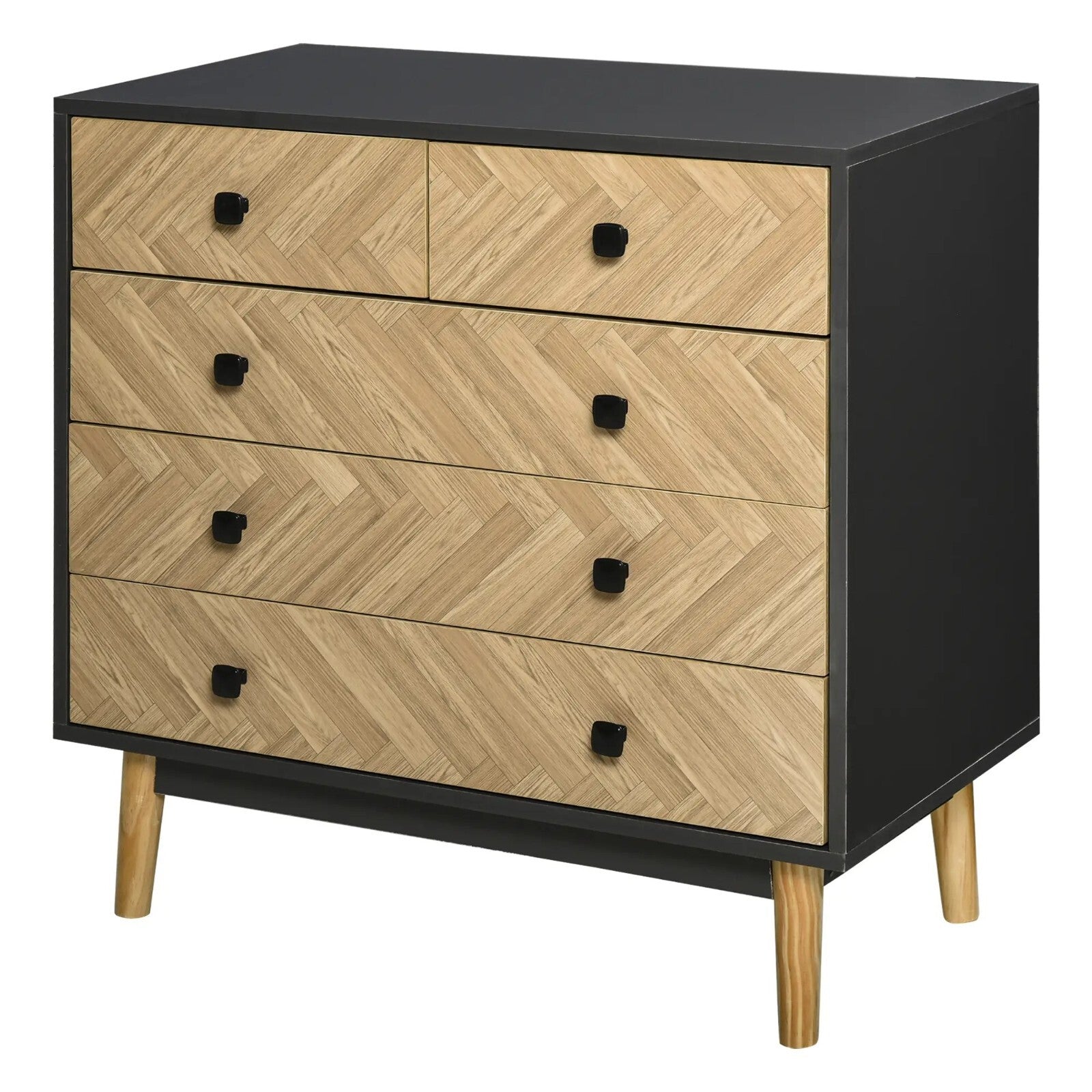 Chest of Drawers 5 Drawer Dresser Storage Cabinet Bedroom Wood Effect Bedside - Home and Garden Furniture Shop - rustic - furniture