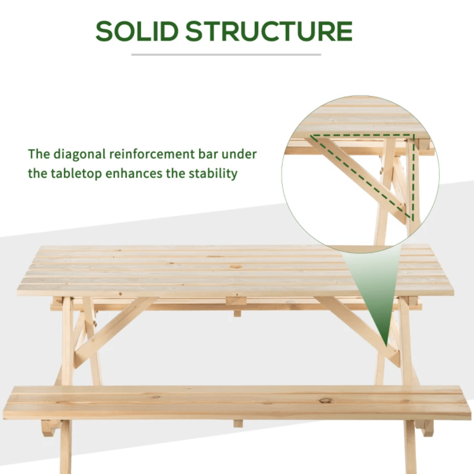 Classic Wooden Pub Picnic Table Bench Outdoor Beer Garden Patio 4 Seater Chair - Home and Garden Furniture Shop - rustic - furniture