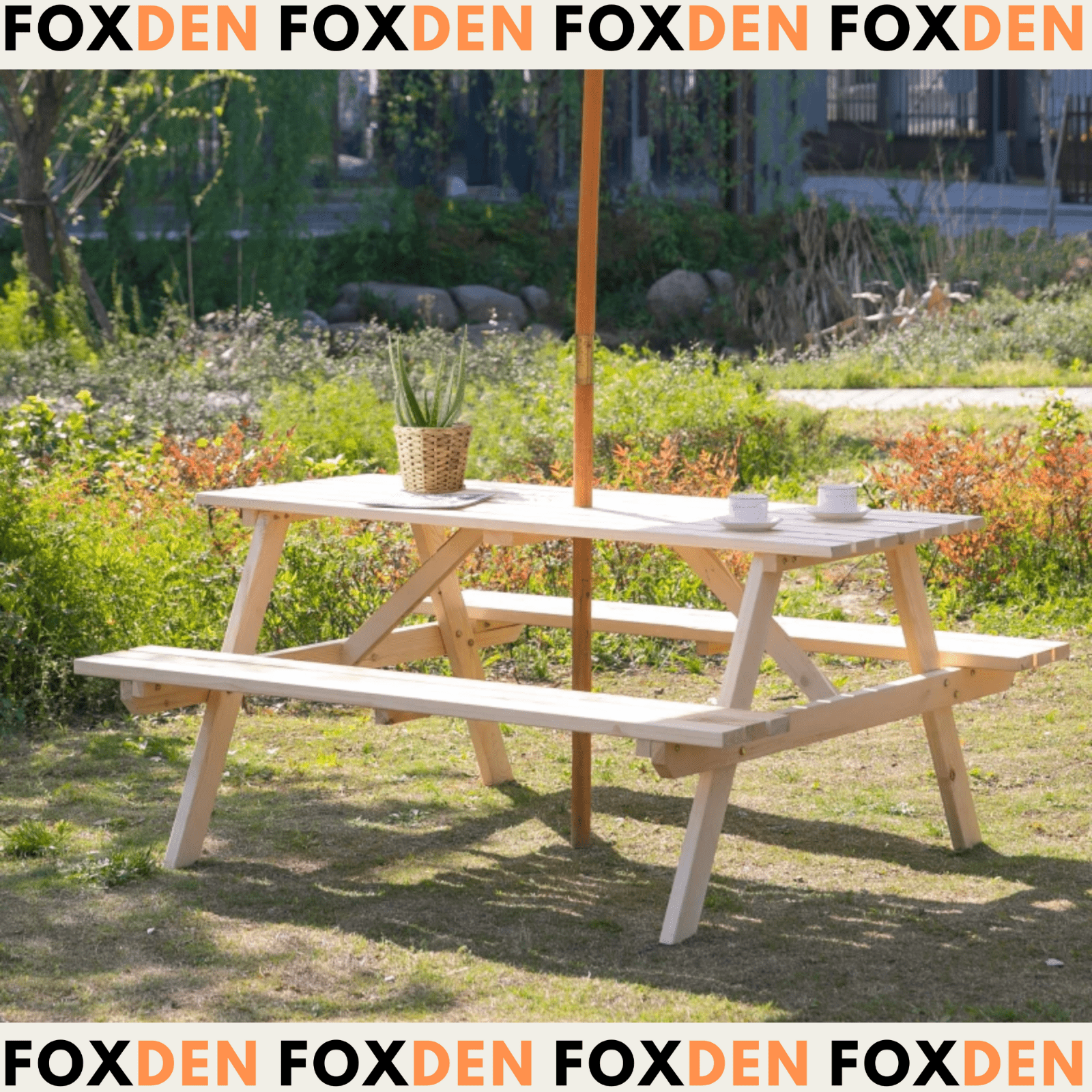 Classic Wooden Pub Picnic Table Bench Outdoor Beer Garden Patio 4 Seater Chair - Home and Garden Furniture Shop - rustic - furniture