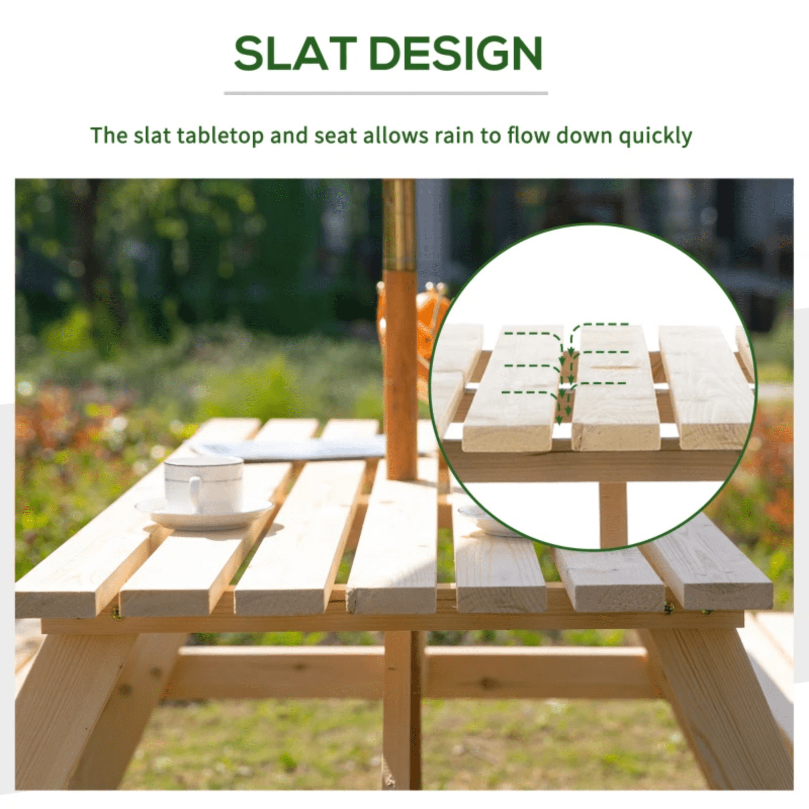 Classic Wooden Pub Picnic Table Bench Outdoor Beer Garden Patio 4 Seater Chair - Home and Garden Furniture Shop - rustic - furniture