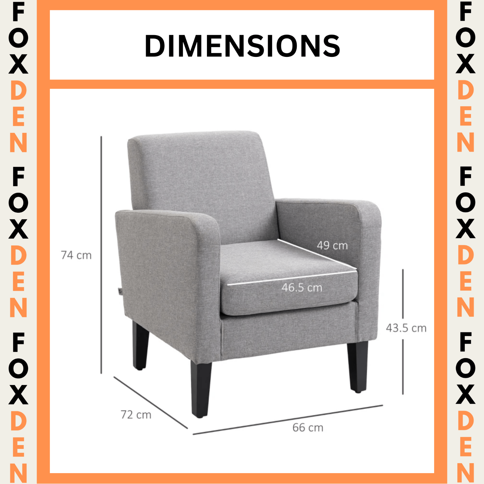 Comfy Modern Armchair Accent Chair with Rubber Wood Legs for Bedroom Light Grey - Home and Garden Furniture Shop - rustic - furniture