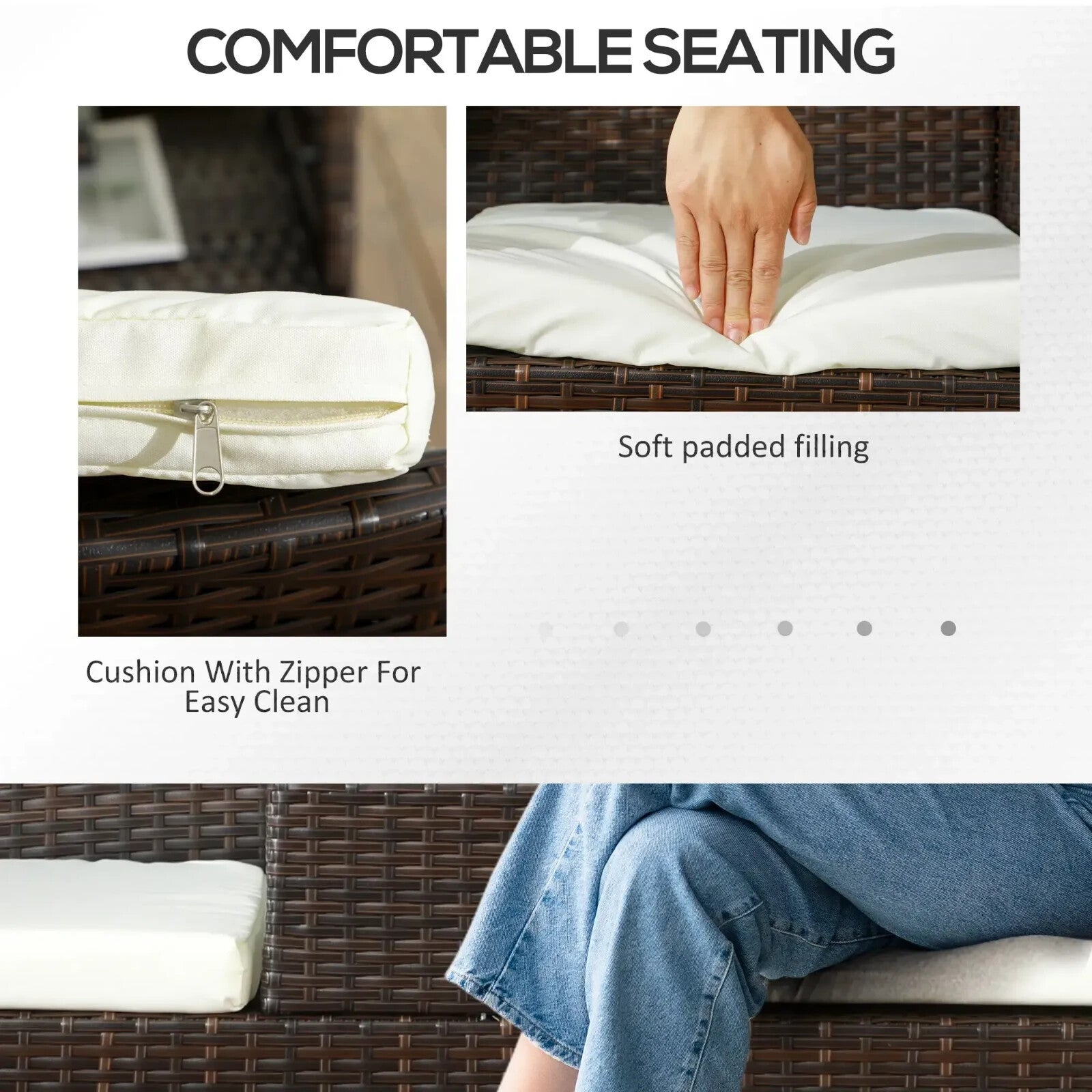 Companion Love Seat 2 - Seater Garden Furniture Wicker wih Glass Top Table Brown - Home and Garden Furniture Shop - rustic - furniture