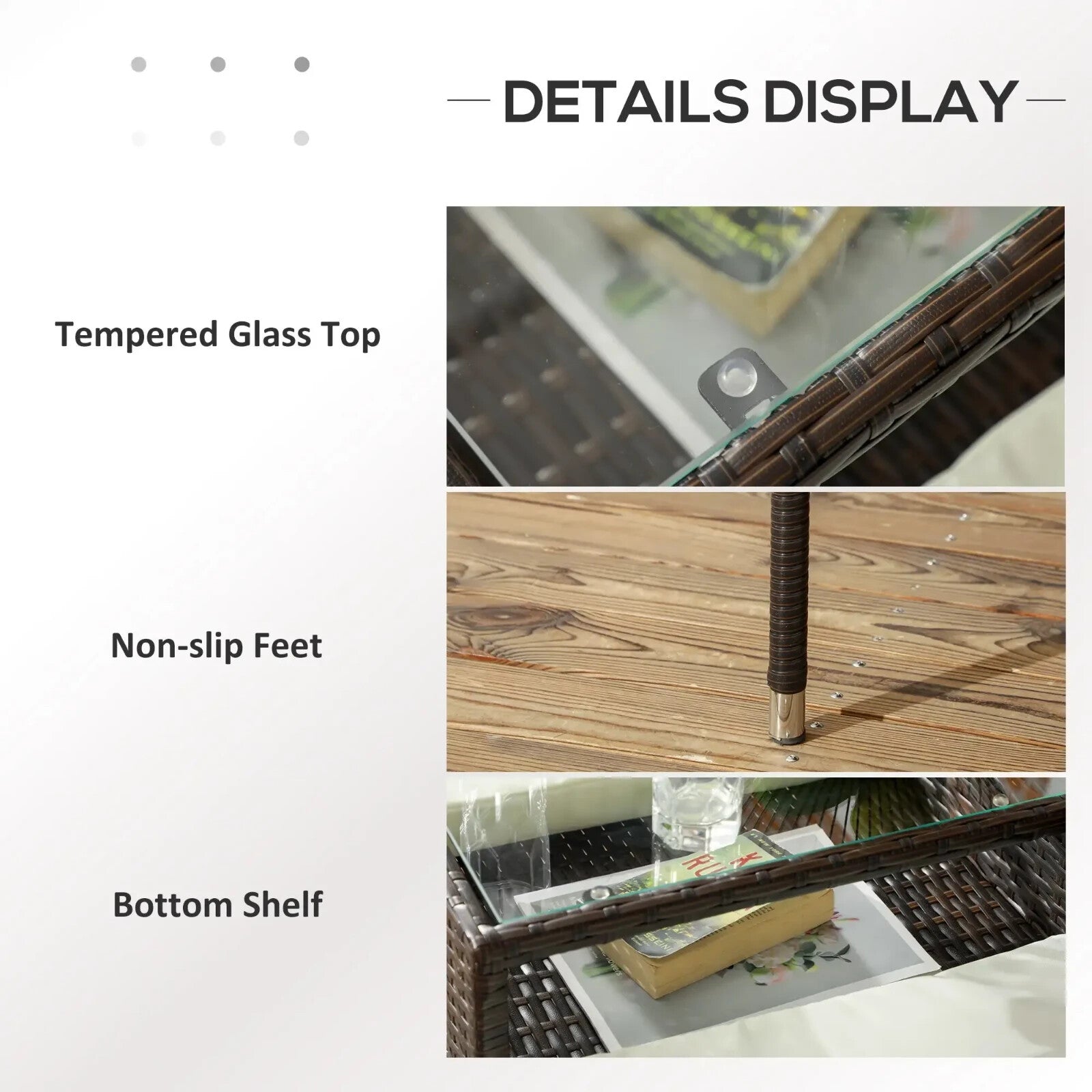 Companion Love Seat 2 - Seater Garden Furniture Wicker wih Glass Top Table Brown - Home and Garden Furniture Shop - rustic - furniture