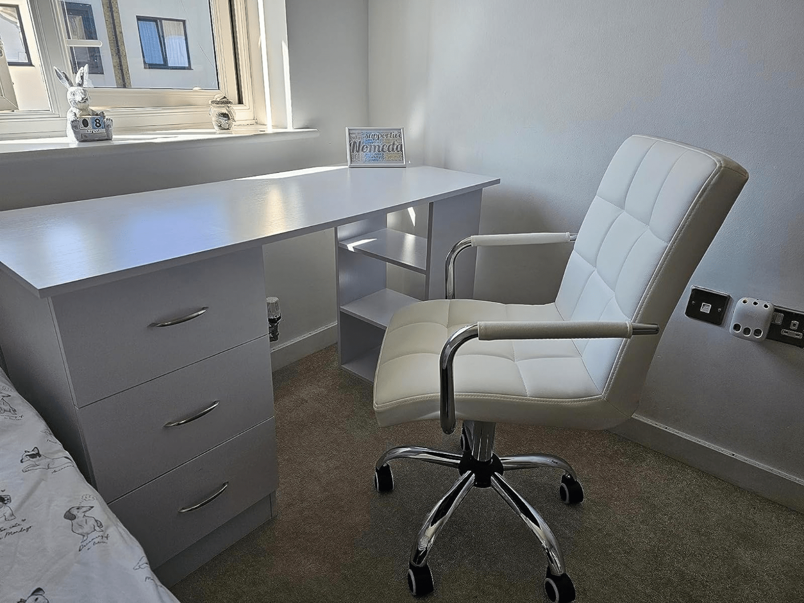 Computer Desk with Drawers Shelves PC Desk Organiser Workstation Writing Table - Home and Garden Furniture Shop - rustic - furniture