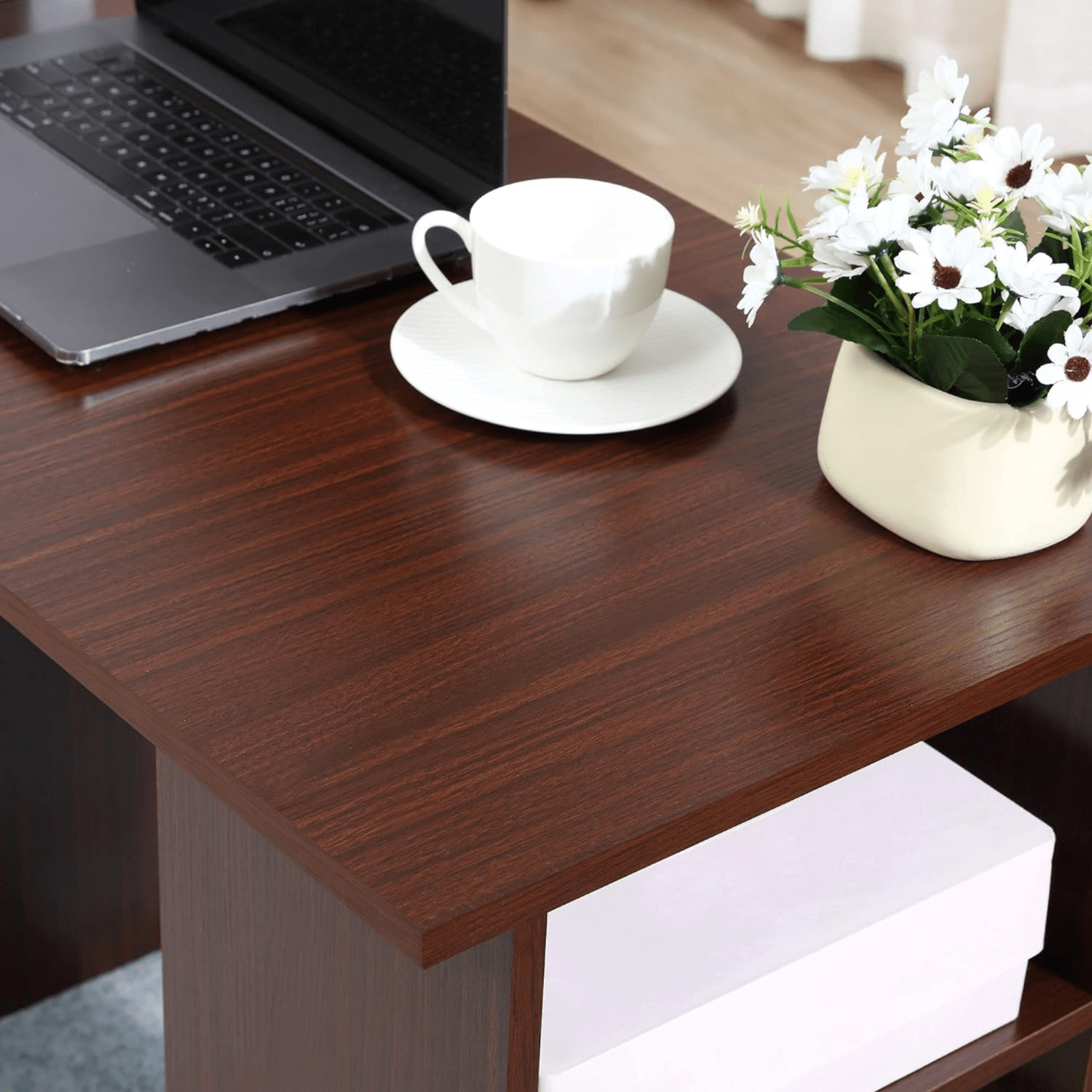 Computer Desk with Drawers Shelves PC Desk Organiser Workstation Writing Table - Home and Garden Furniture Shop - #rustic - furniture#