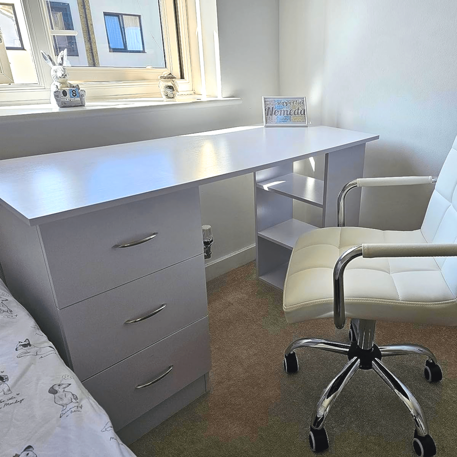 Computer Desk with Drawers Shelves PC Desk Organiser Workstation Writing Table - Home and Garden Furniture Shop - #rustic - furniture#