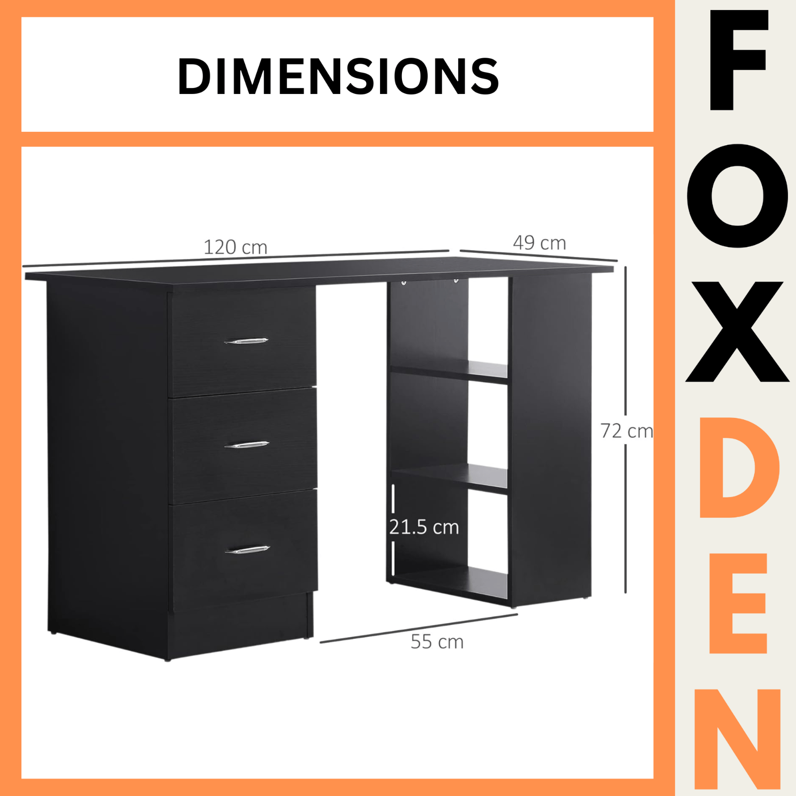 Computer Desk with Drawers Shelves PC Desk Organiser Workstation Writing Table - Home and Garden Furniture Shop - rustic - furniture