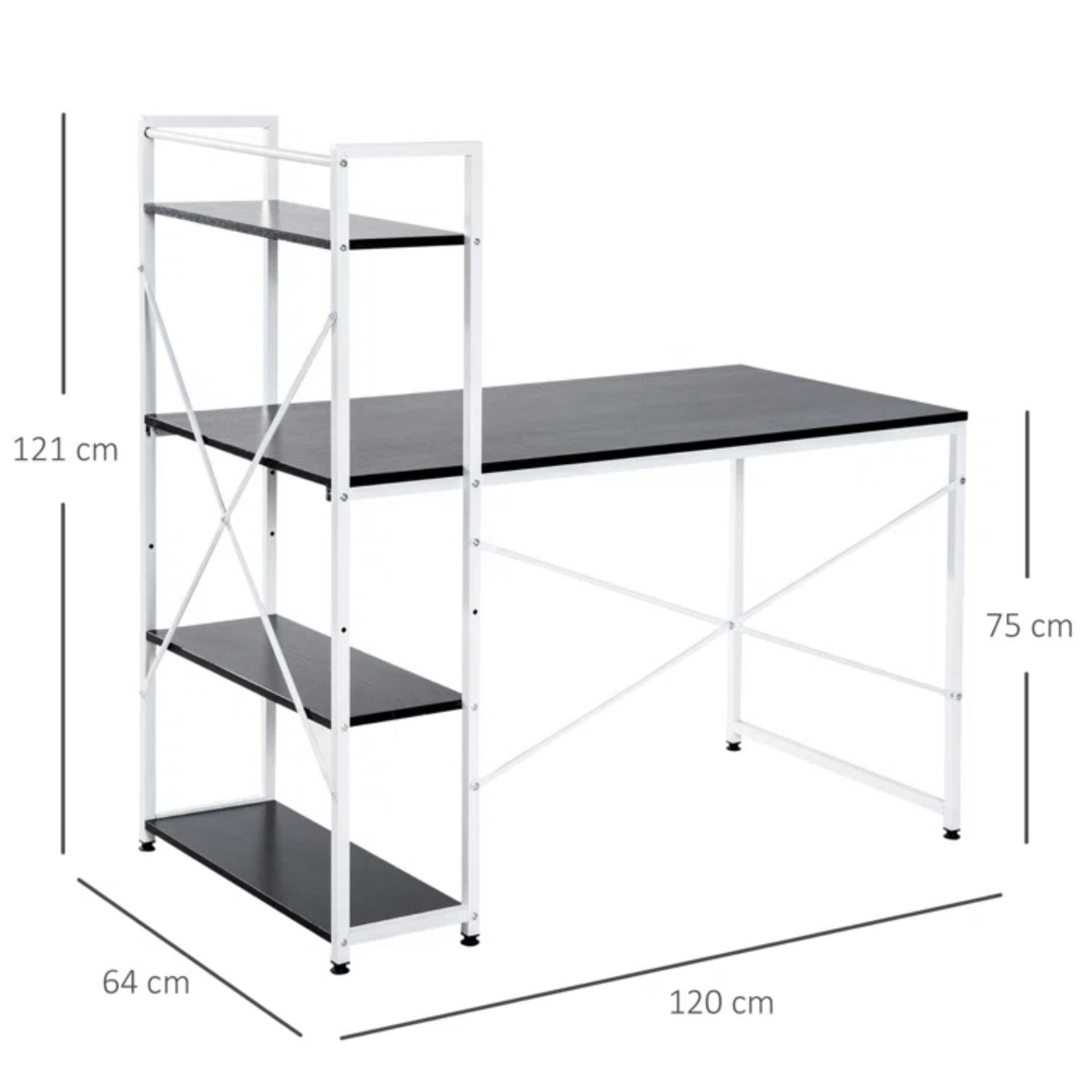 Computer Desk with Shelves Home Office Study Desk Writing Table Workstation Desk - Home and Garden Furniture Shop - rustic - furniture