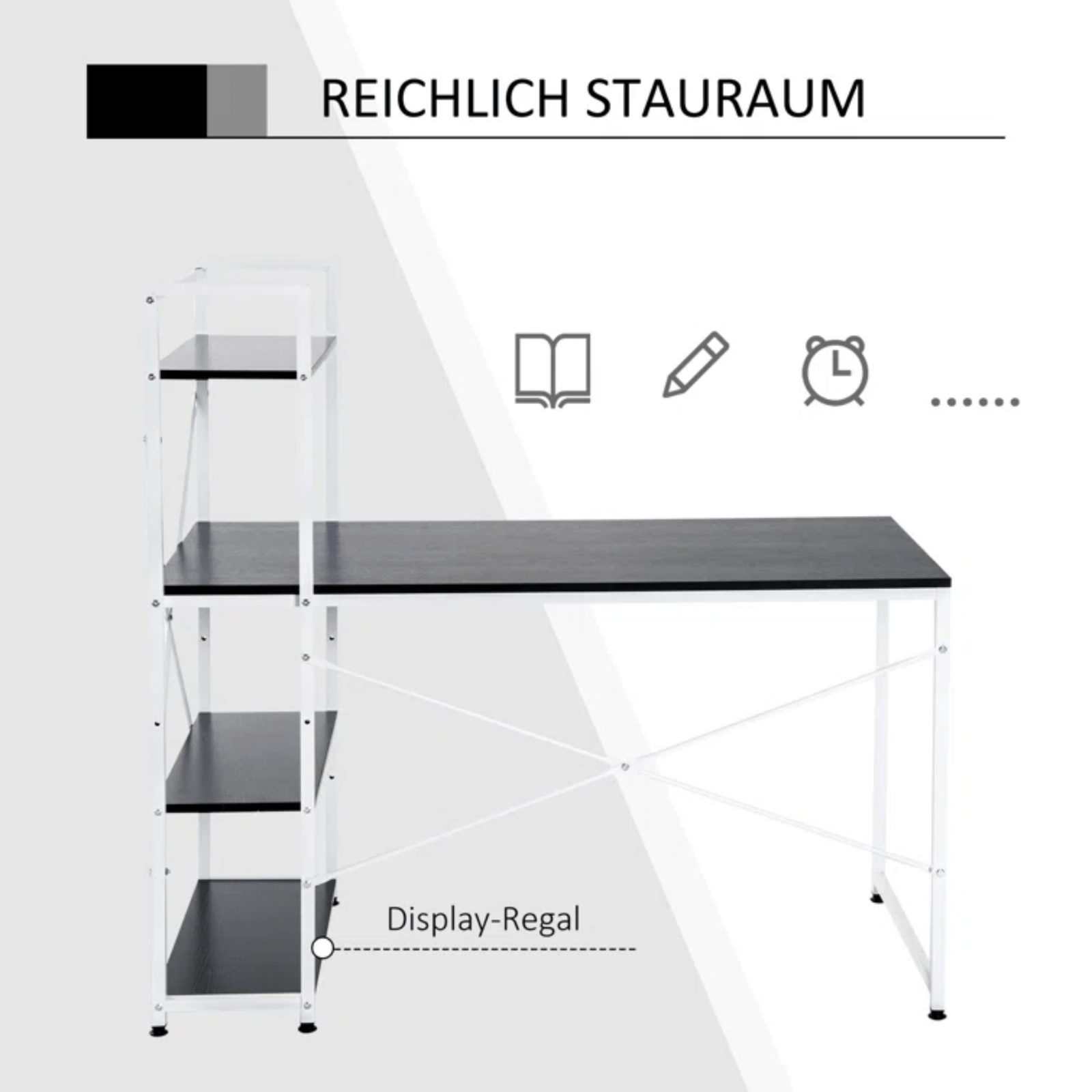 Computer Desk with Shelves Home Office Study Desk Writing Table Workstation Desk - Home and Garden Furniture Shop - #rustic - furniture#