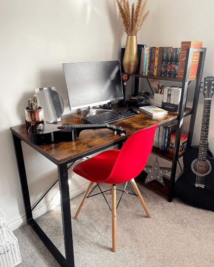 Computer Desk with Shelves Wooden Writing Desk Workstation Home Office Study NEW - Home and Garden Furniture Shop - rustic - furniture