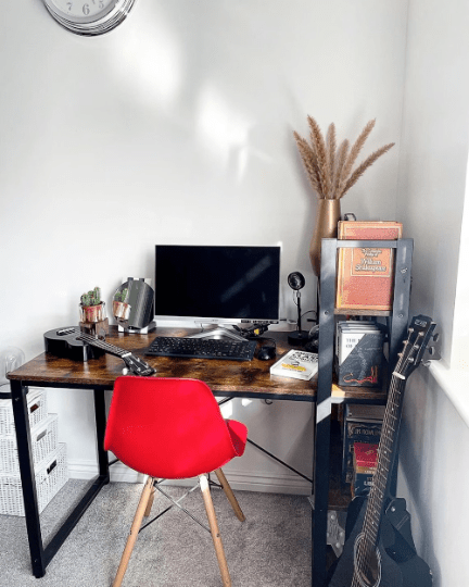 Computer Desk with Shelves Wooden Writing Desk Workstation Home Office Study NEW - Home and Garden Furniture Shop - rustic - furniture