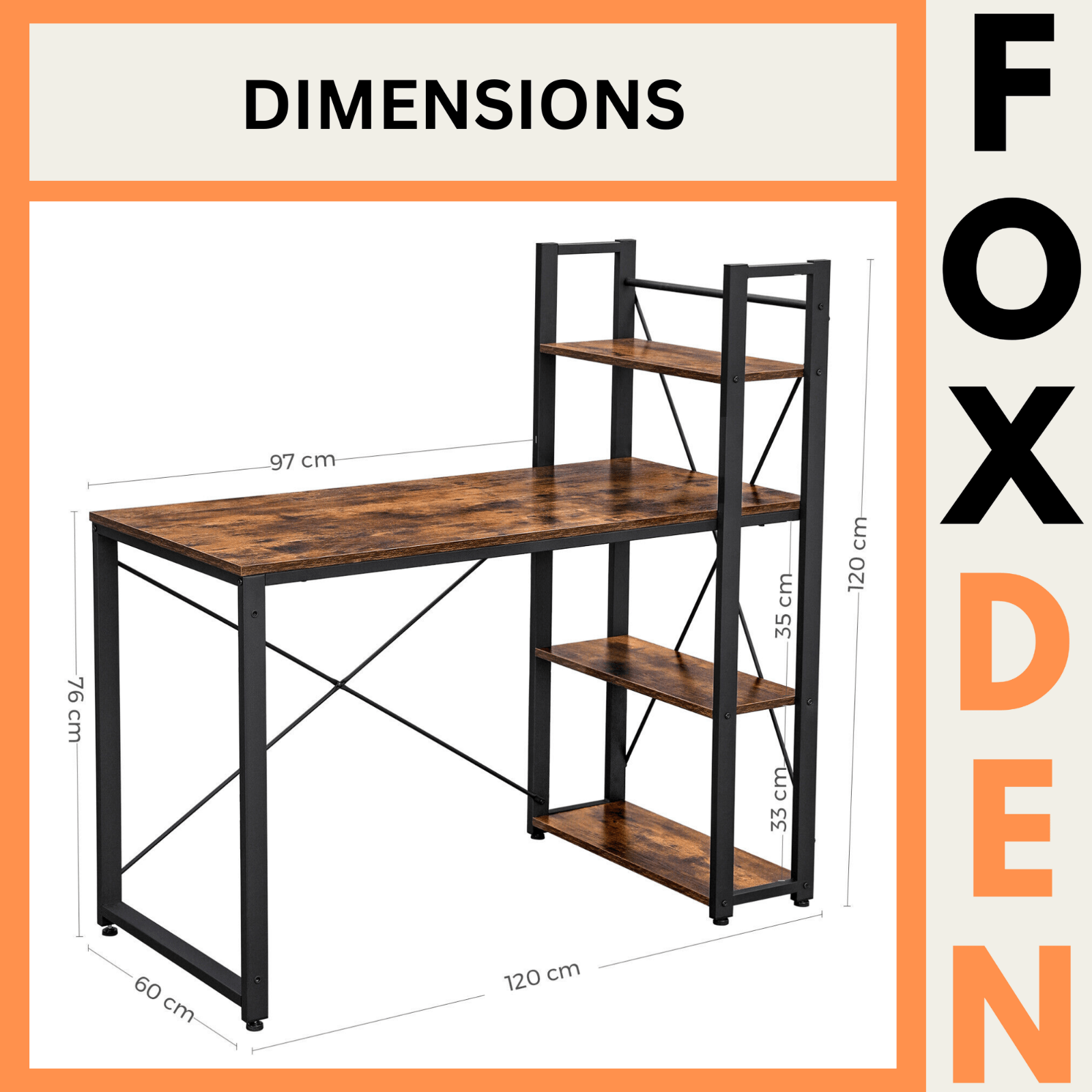 Computer Desk with Shelves Wooden Writing Desk Workstation Home Office Study NEW - Home and Garden Furniture Shop - rustic - furniture