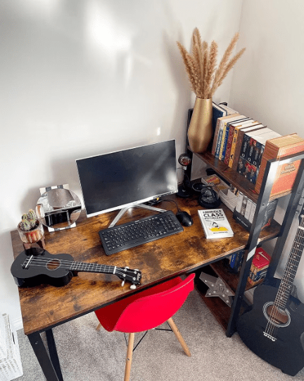 Computer Desk with Shelves Wooden Writing Desk Workstation Home Office Study NEW - Home and Garden Furniture Shop - rustic - furniture