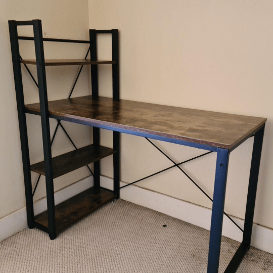 Computer Desk with Shelves Wooden Writing Desk Workstation Home Office Study NEW - Home and Garden Furniture Shop - rustic - furniture