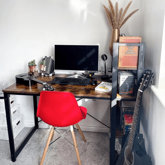 Computer Desk with Shelves Wooden Writing Desk Workstation Home Office Study NEW - Home and Garden Furniture Shop - rustic - furniture