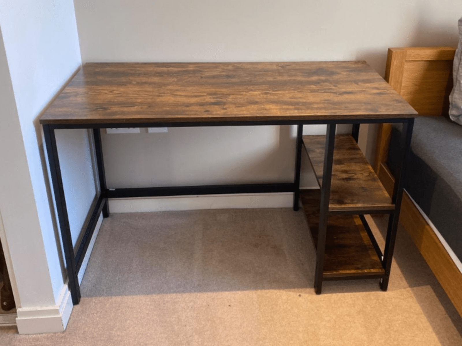 Computer Desk With Shelves Writing Study Table Storage Wooden Desk Home Office - Home and Garden Furniture Shop - rustic - furniture
